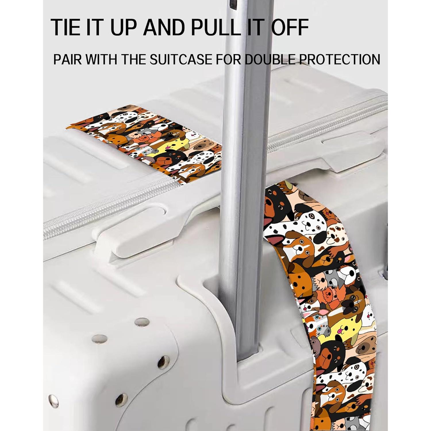 Correas de Equipaje Ajustables ASJHFDIR - Lindos Perros Coloridos