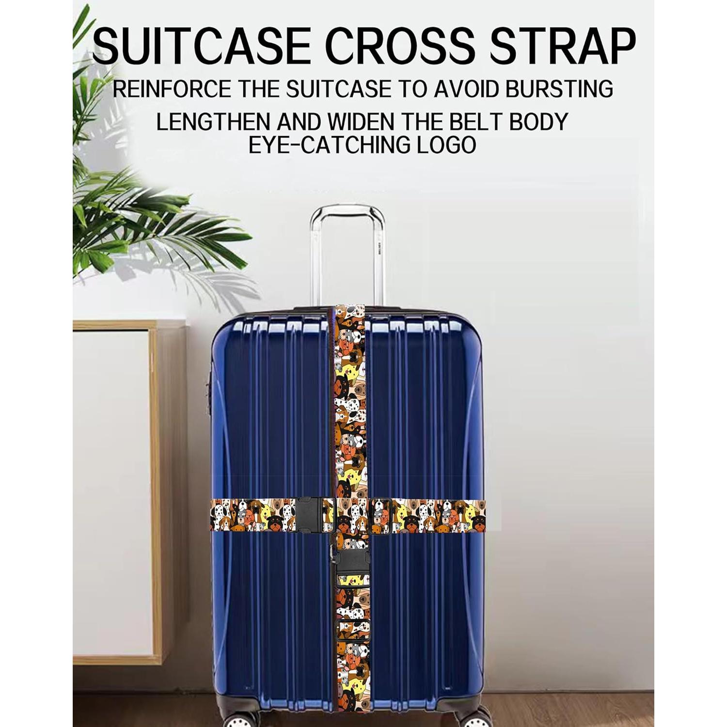 Correas de Equipaje Ajustables ASJHFDIR - Lindos Perros Coloridos