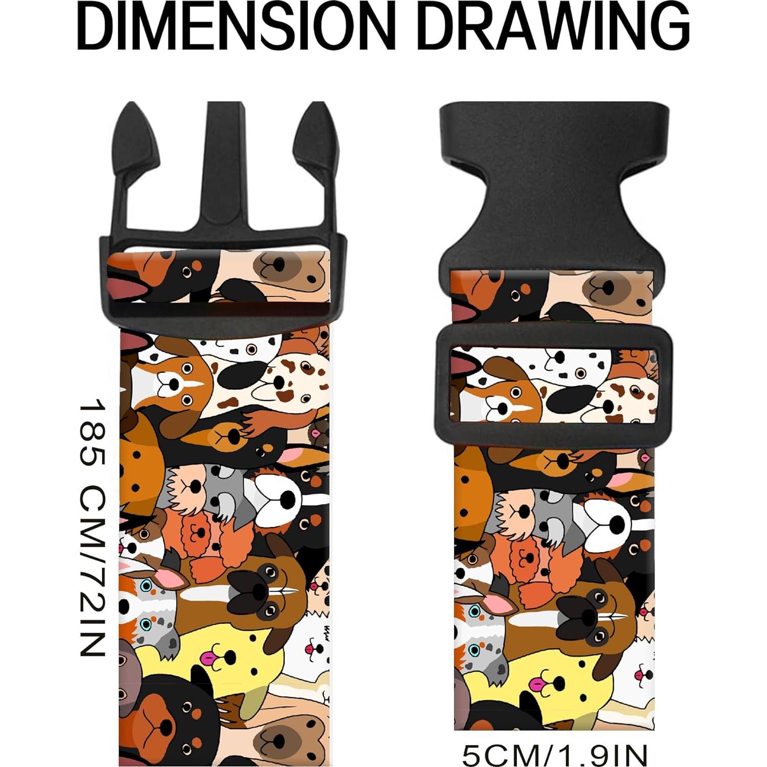 Correas de Equipaje Ajustables ASJHFDIR - Lindos Perros Coloridos