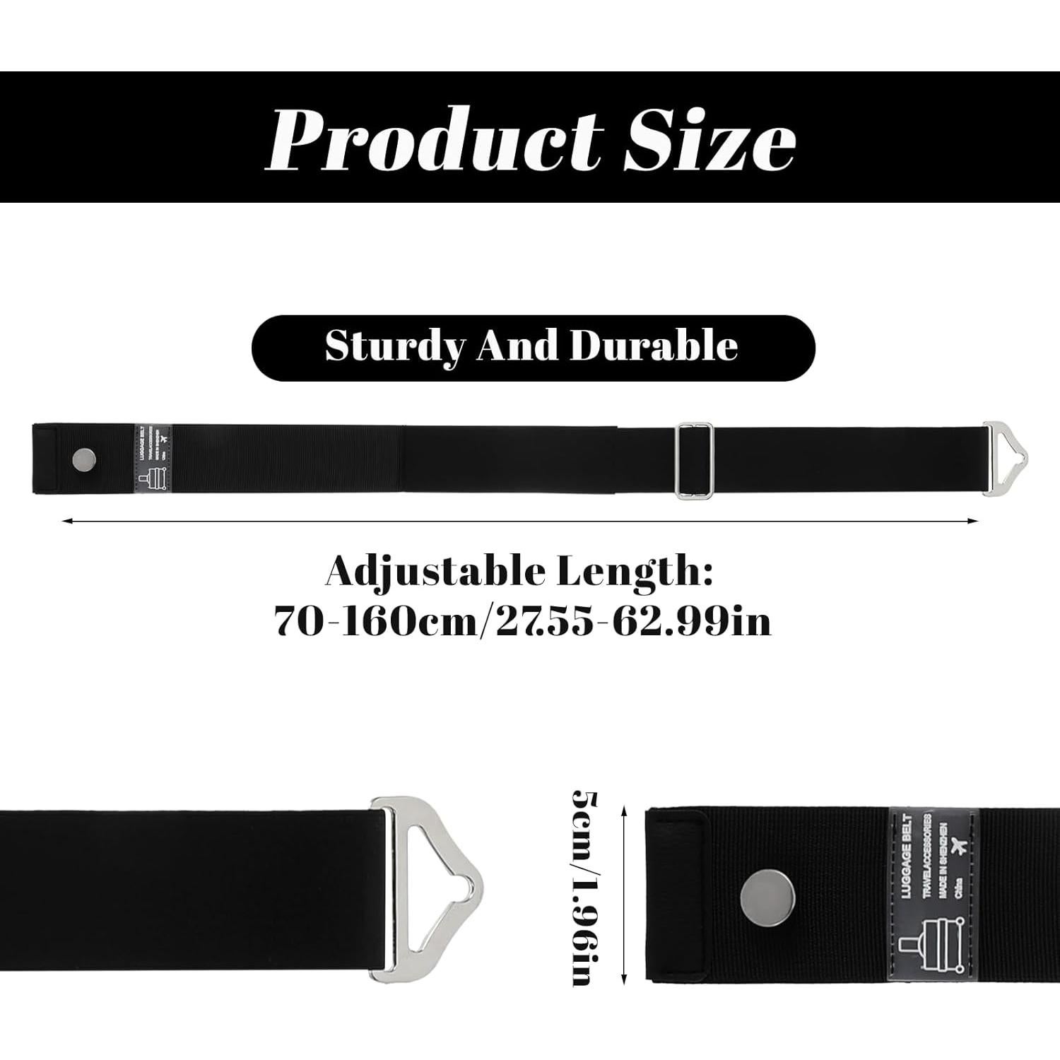 Correa de Equipaje Ajustable Tucnoeu 2-en-1 para Viajes