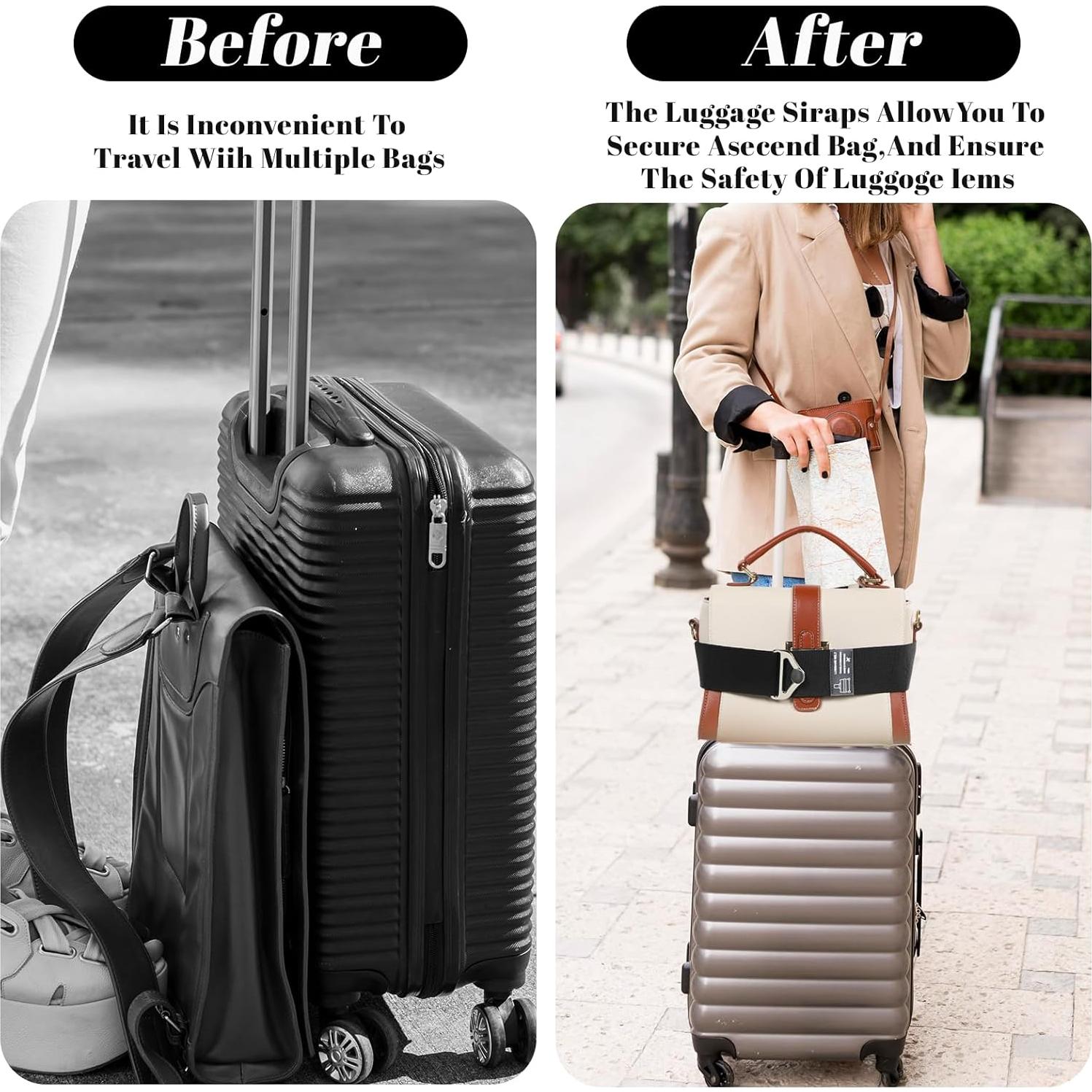 Correa de Equipaje Ajustable Tucnoeu 2-en-1 para Viajes