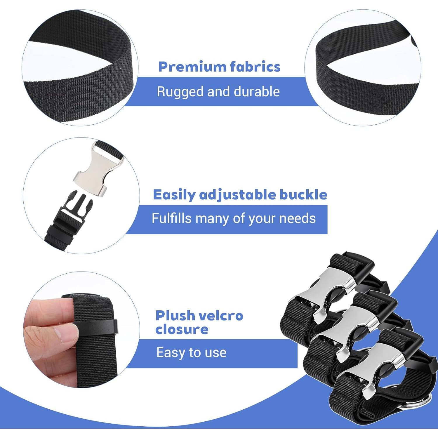 3 Correas de Equipaje Ajustables Sorcristy Negro Nylon