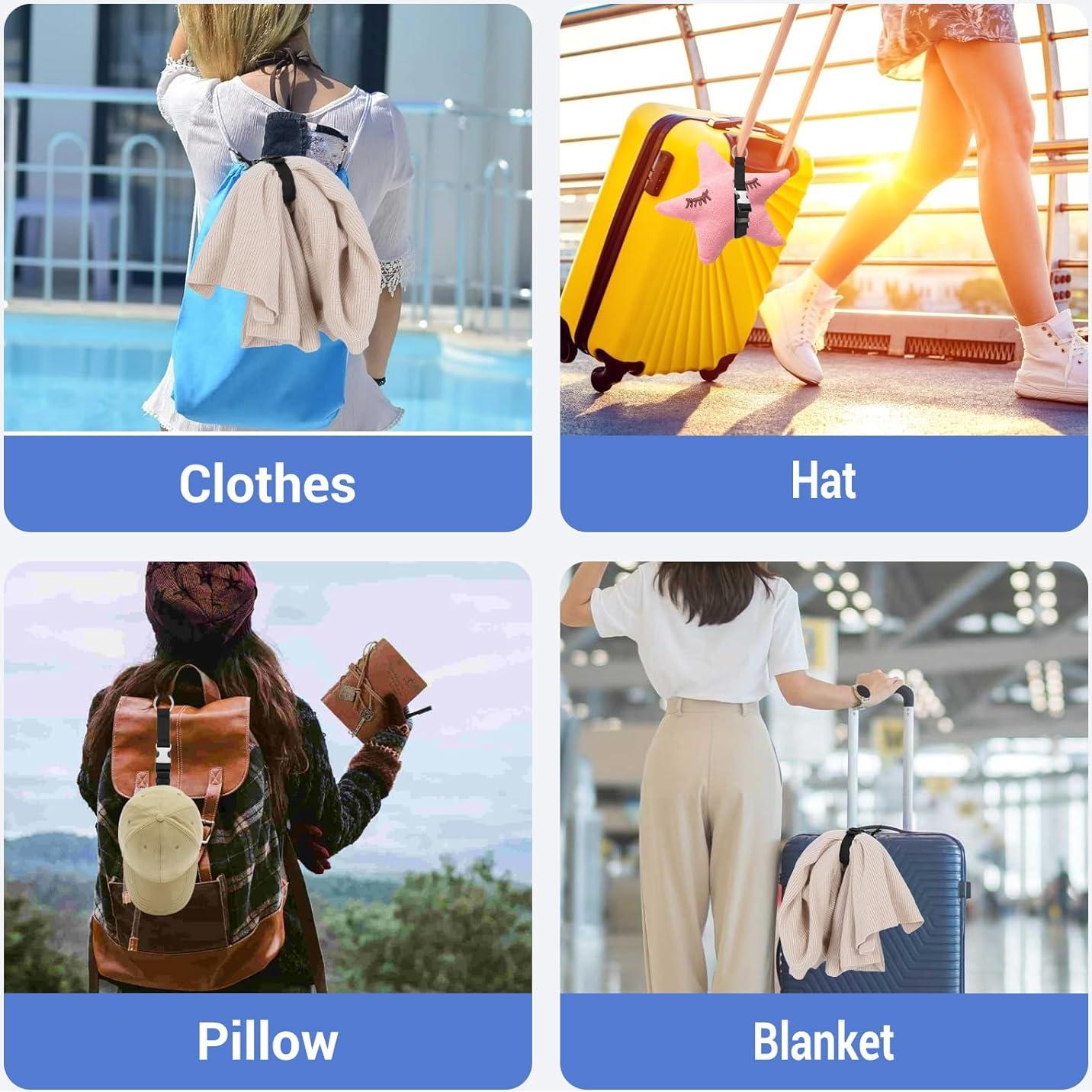 3 Correas de Equipaje Ajustables Sorcristy Negro Nylon