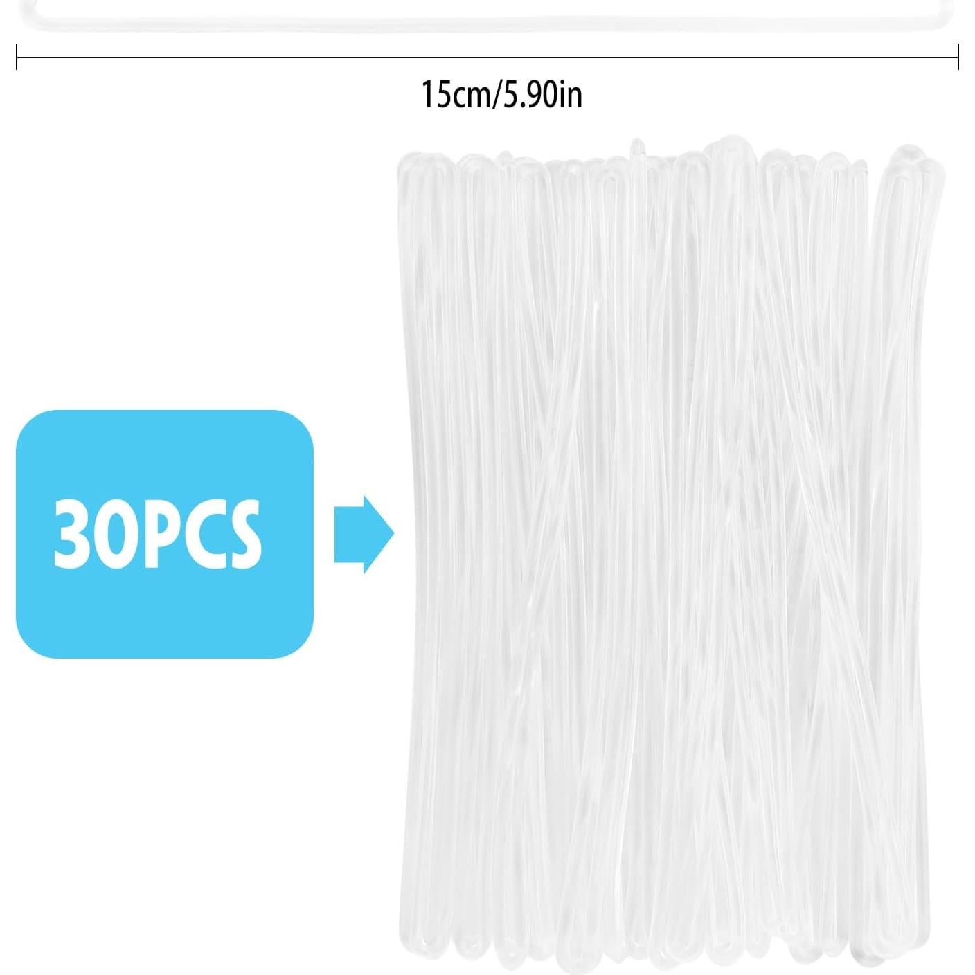 Correas de Bucle de Plástico Transparente MIDELONG - 30 Unidades