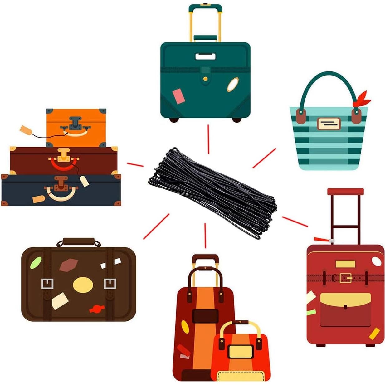 Asas de Etiqueta de Equipaje Mini Skater 17cm 50Pcs