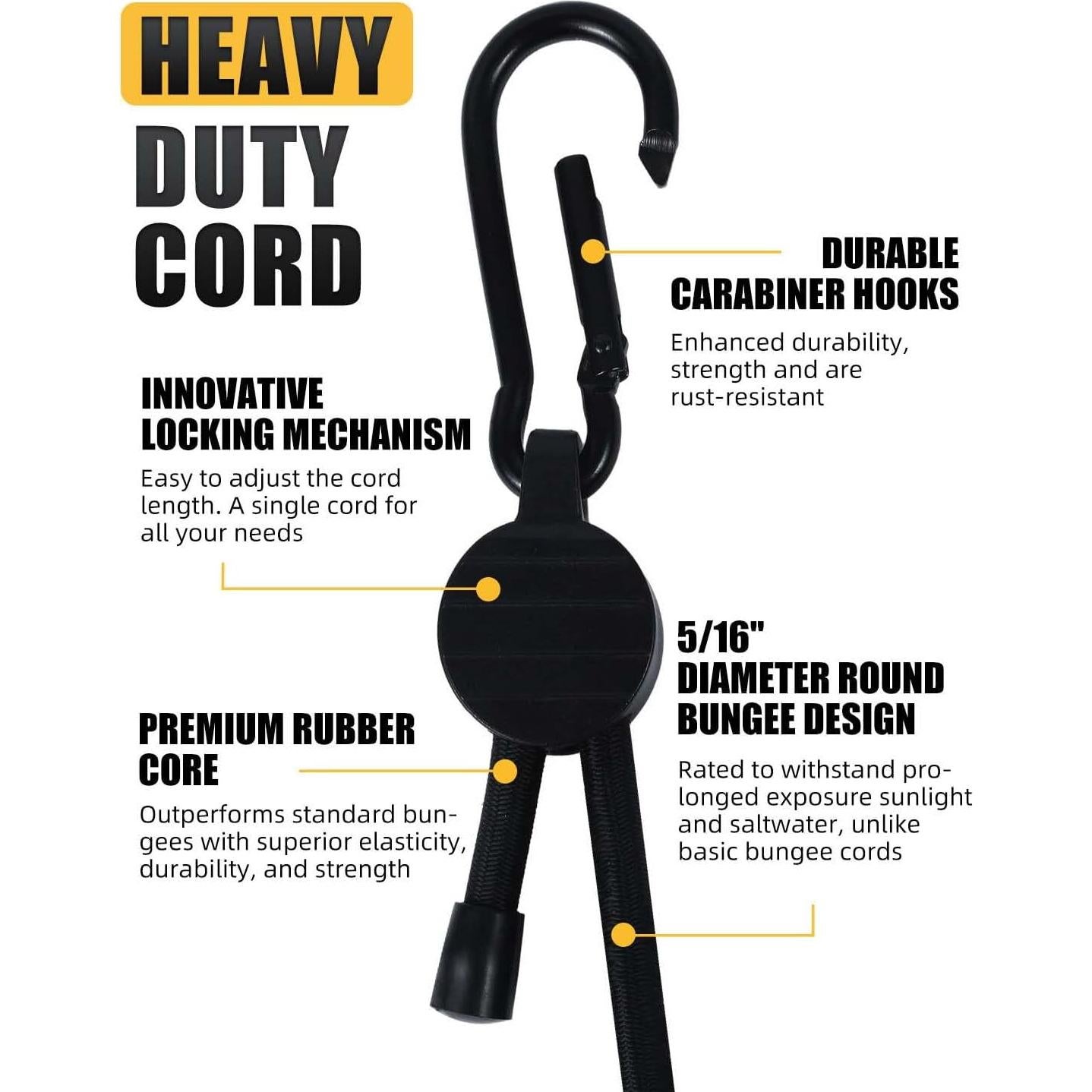 Cuerdas elásticas ajustables Radix Rope 6 unidades 18-122 cm