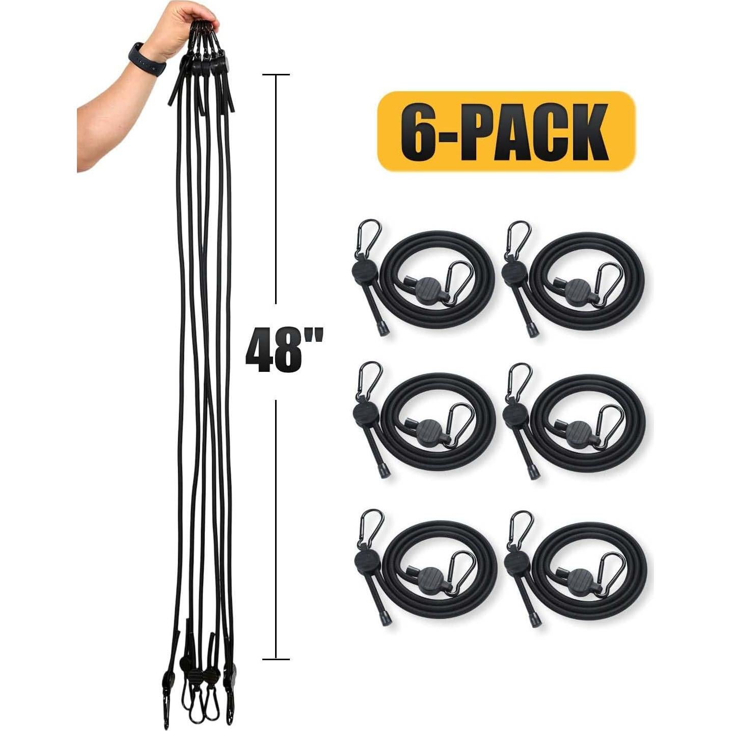 Cuerdas elásticas ajustables Radix Rope 6 unidades 18-122 cm