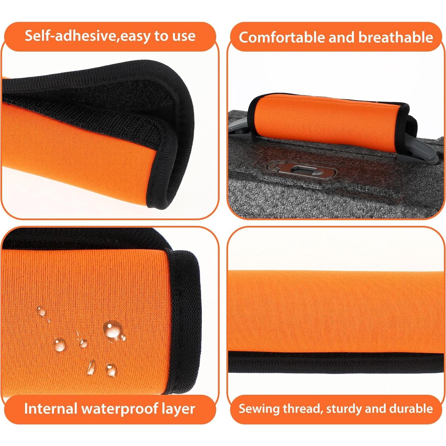 2 Fundas para Mangos de Equipaje Yolev Neopreno Naranja