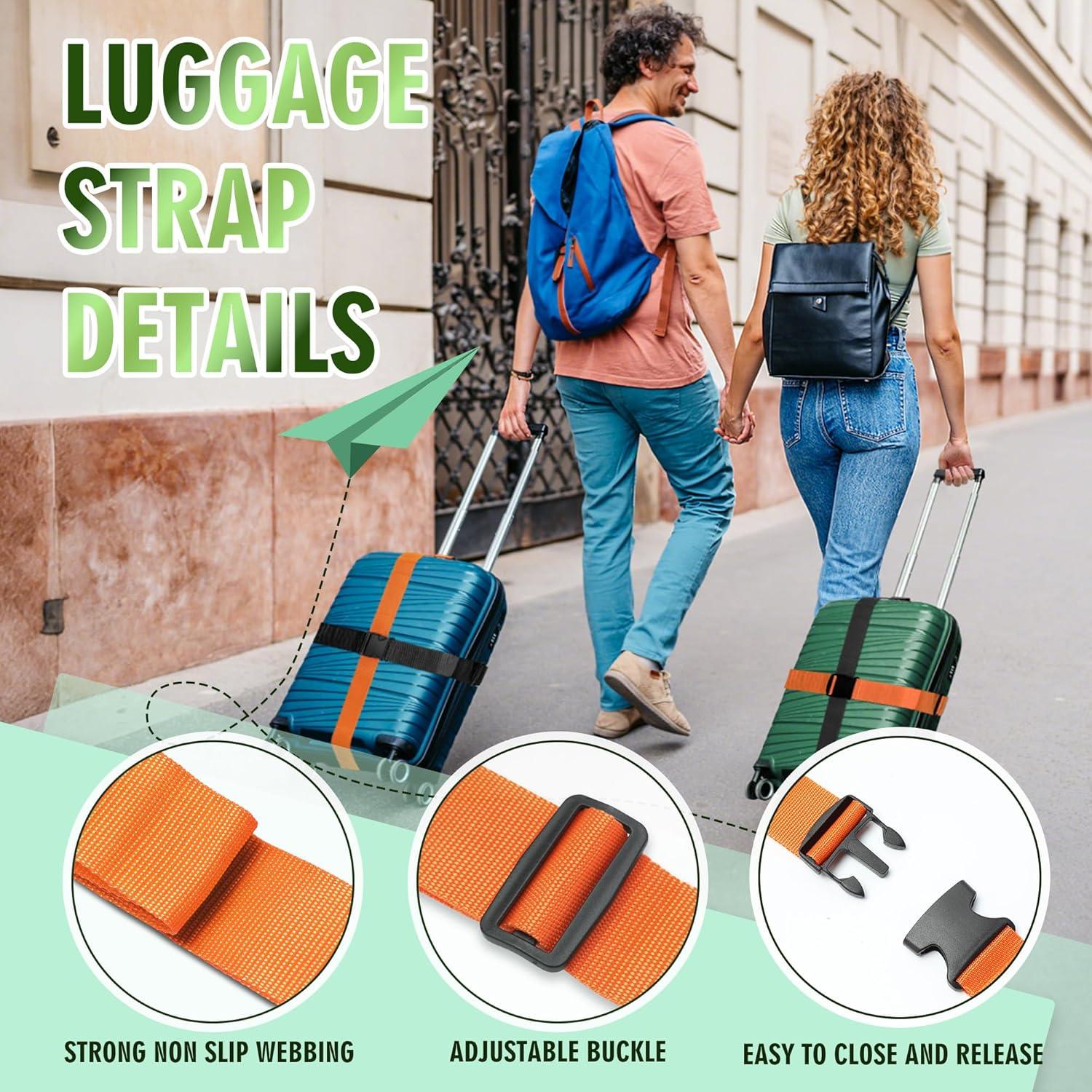 Correas de Equipaje Ajustables Milifox 4 Piezas Naranja y Negro