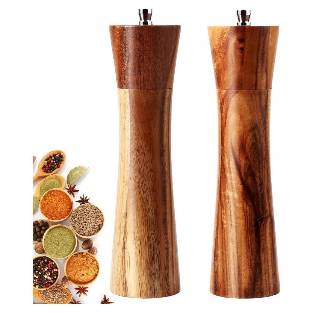 Juego de Molinillos de Sal y Pimienta Ouktor 20 cm Madera Acacia