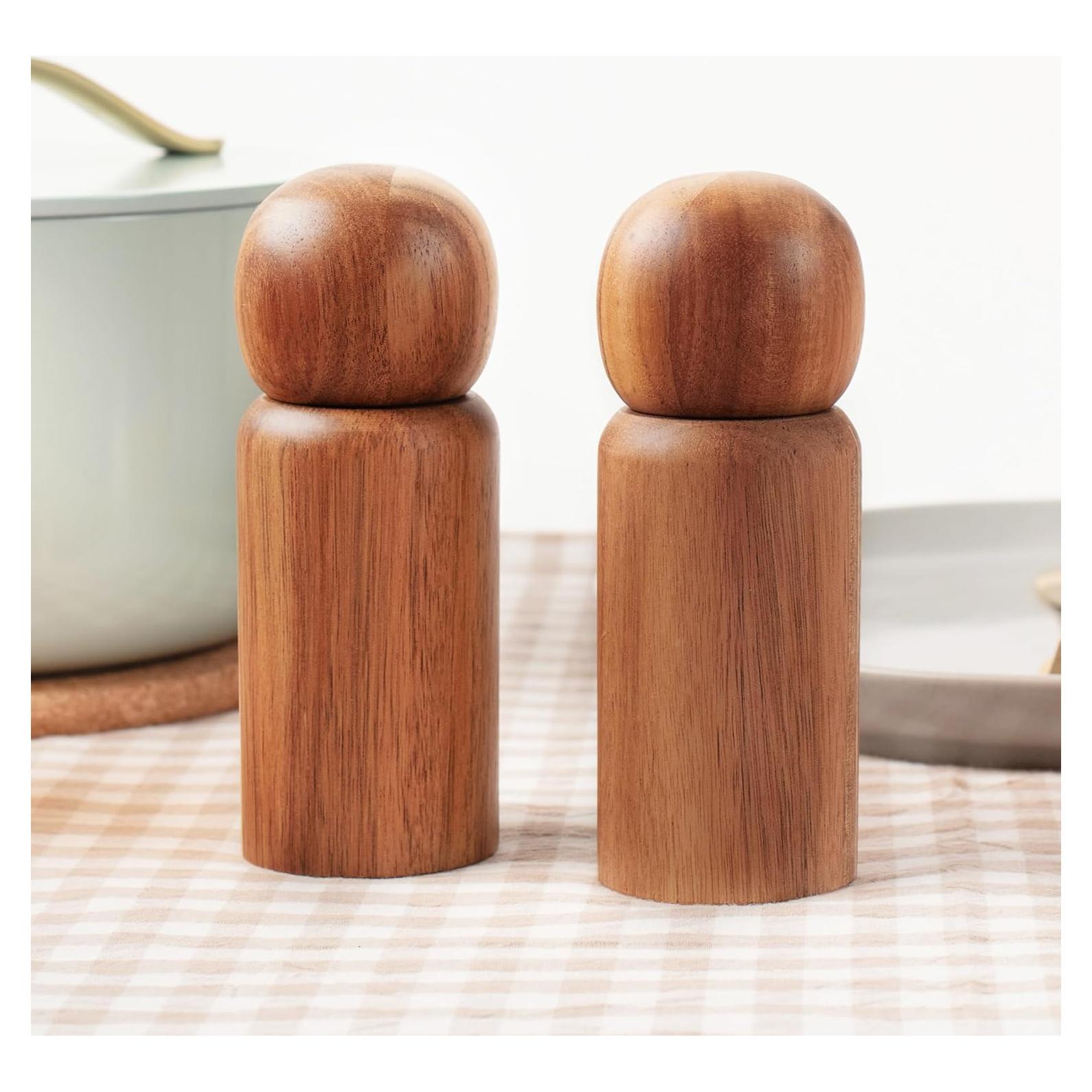 Molino de Sal y Pimienta Recargable Monday Moose - Acacia 2 Piezas