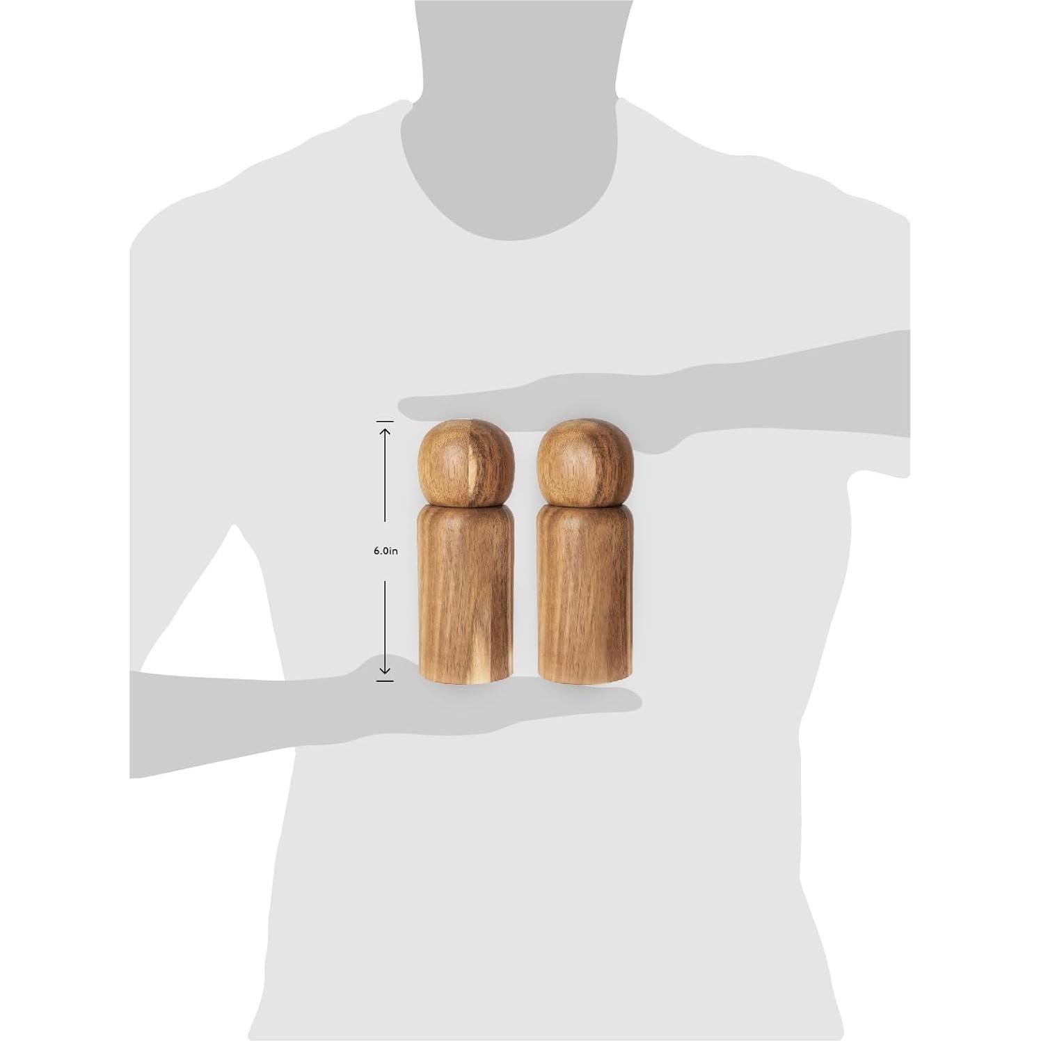 Molino de Sal y Pimienta Recargable Monday Moose - Acacia 2 Piezas