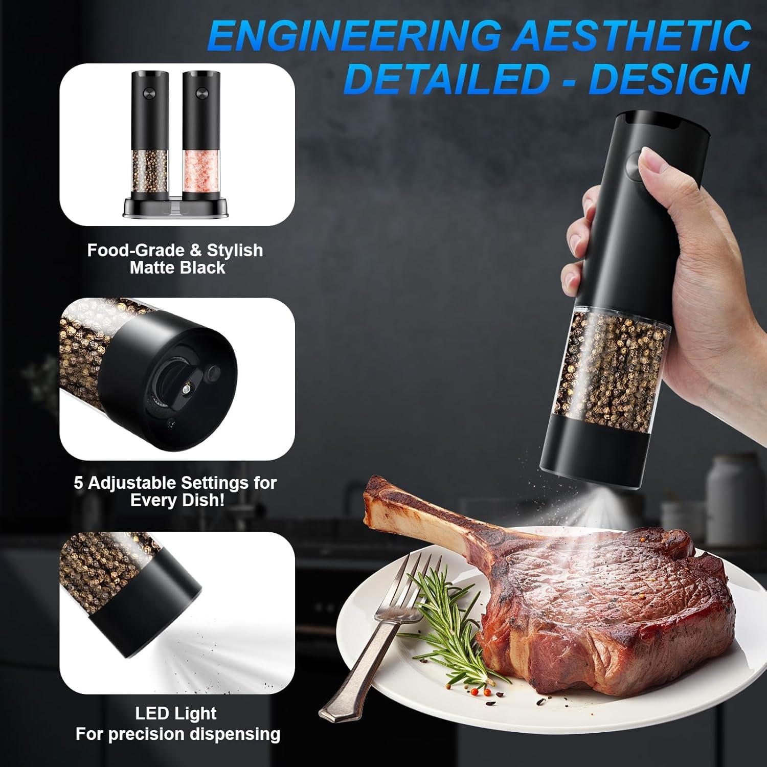 Juego de Molinillos Eléctricos de Sal y Pimienta JIDSPWLS