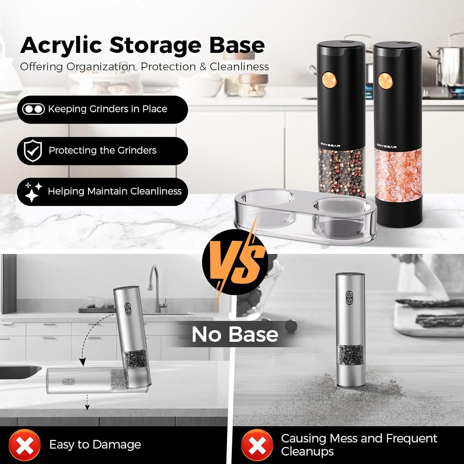 Juego de Molinillos Eléctricos de Sal y Pimienta OxyGear 2Pcs