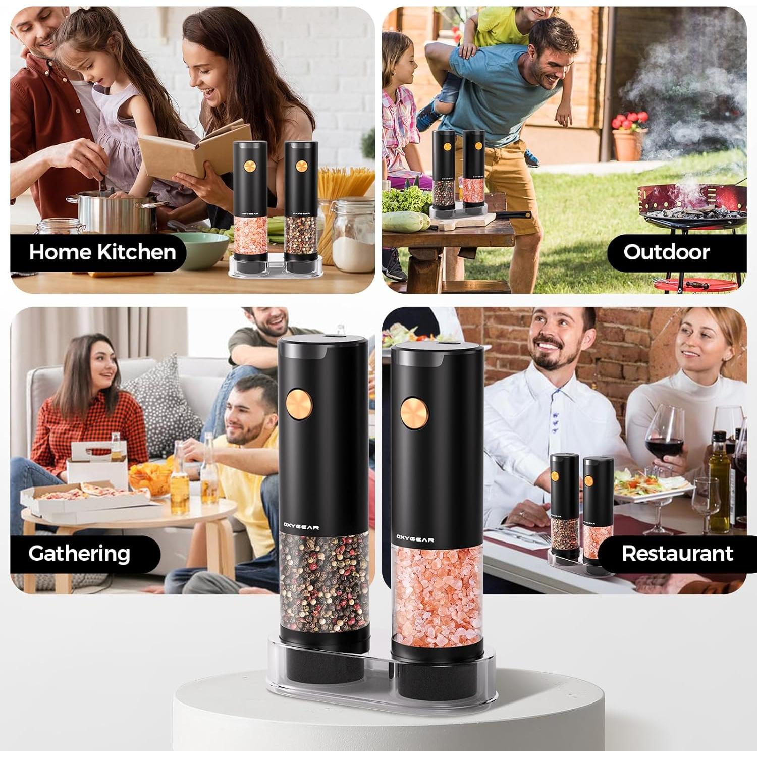 Juego de Molinillos Eléctricos de Sal y Pimienta OxyGear 2Pcs