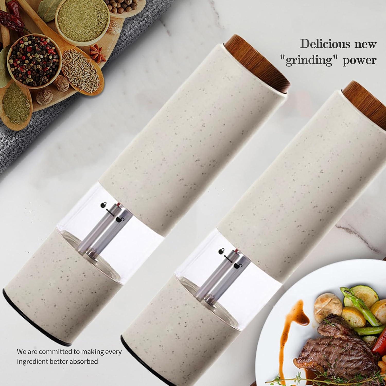 Juego de Molinillos Eléctricos de Sal y Pimienta FelRelWel 2PCS