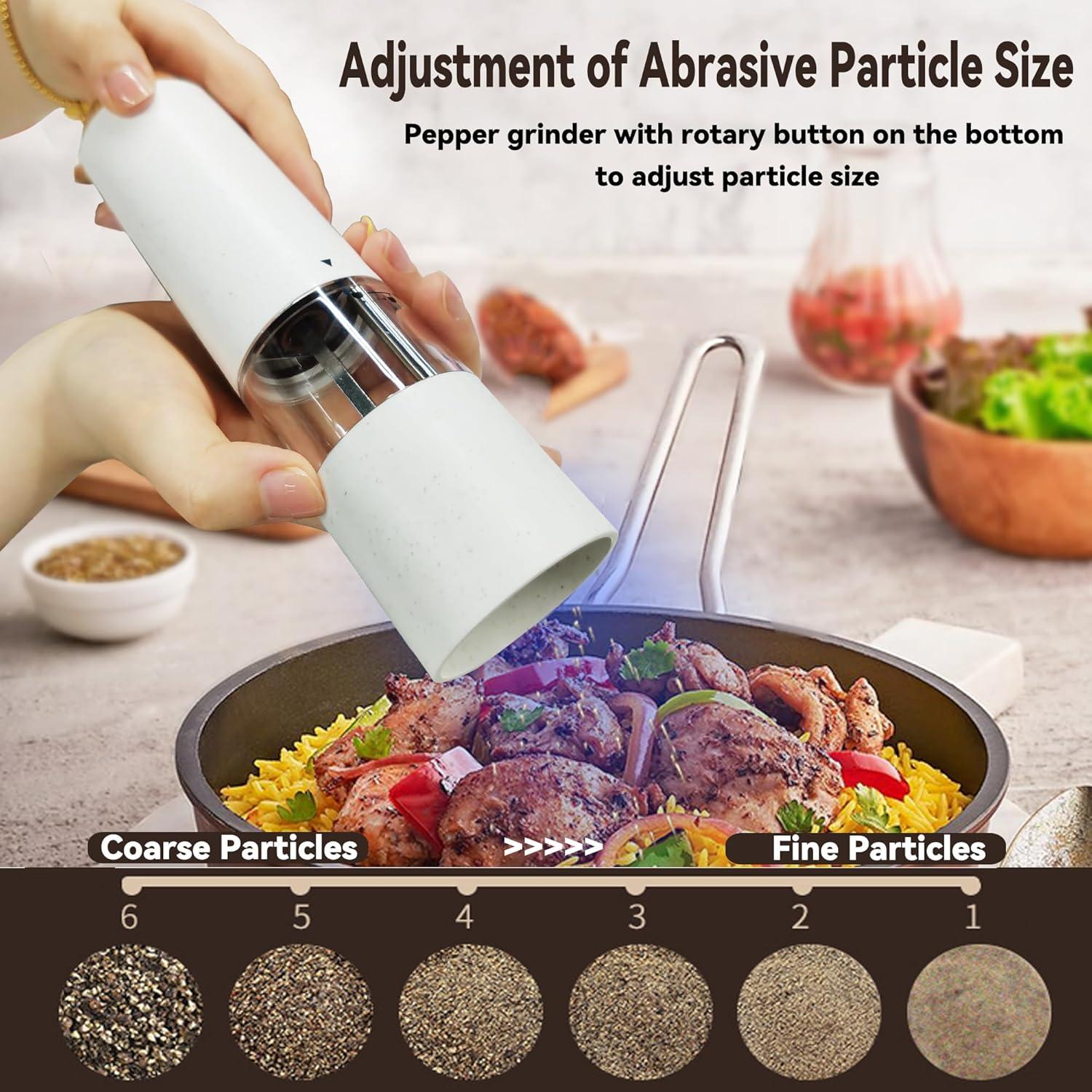 Juego de Molinillos Eléctricos de Sal y Pimienta FelRelWel 2PCS