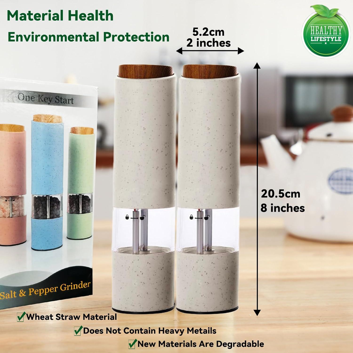 Juego de Molinillos Eléctricos de Sal y Pimienta FelRelWel 2PCS