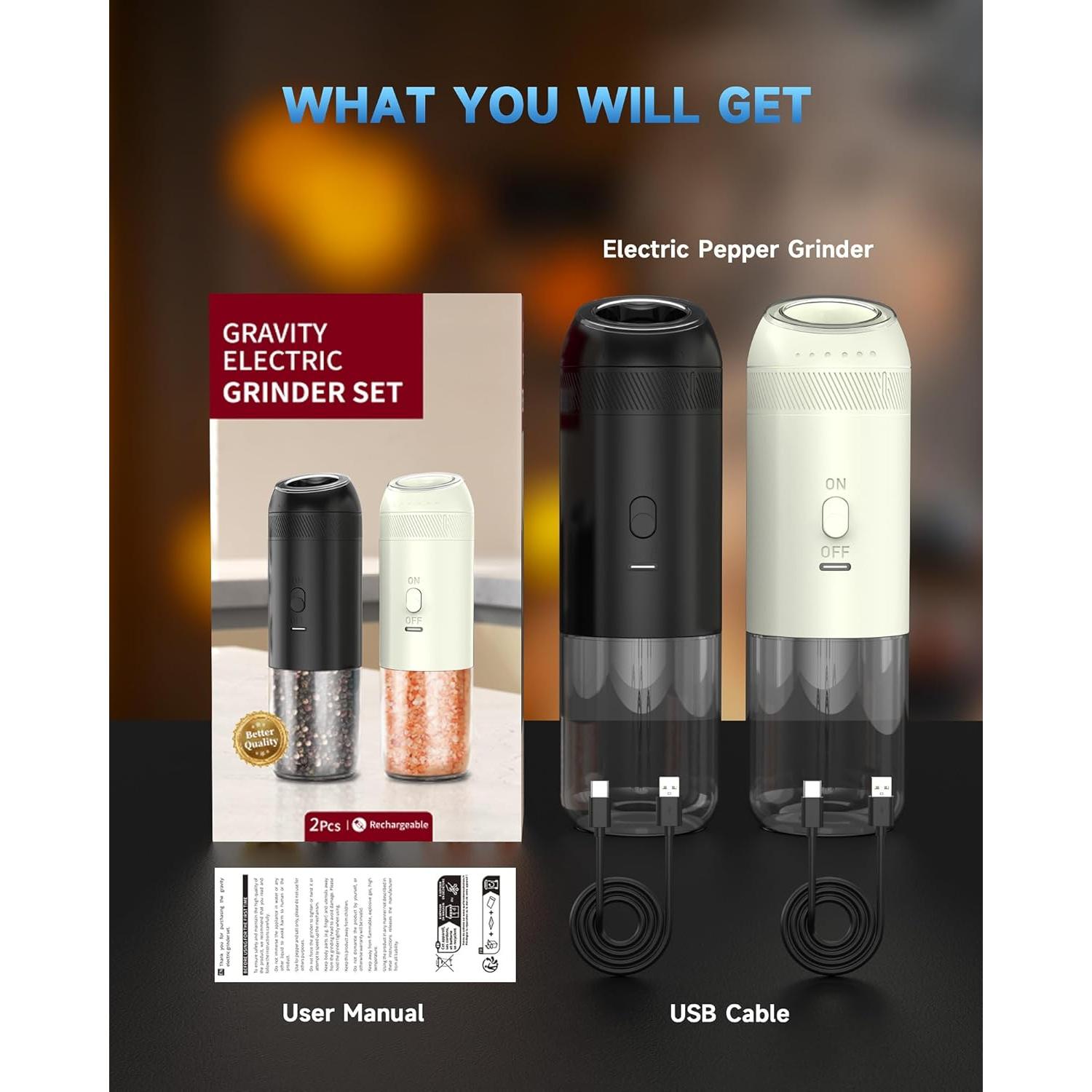 Molinillos Eléctricos de Sal y Pimienta CEVING 176ml USB