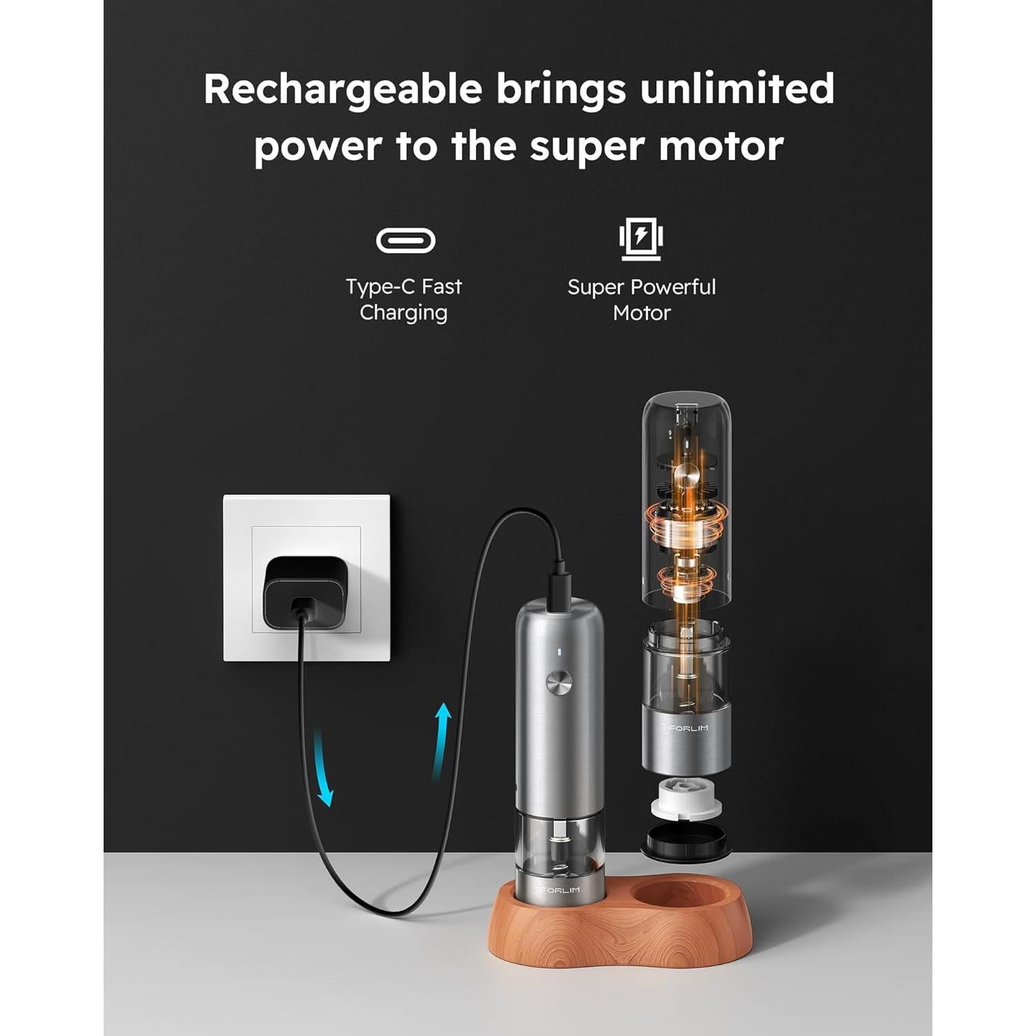 Molinillos Eléctricos de Sal y Pimienta FORLIM Mini 13.9 cm