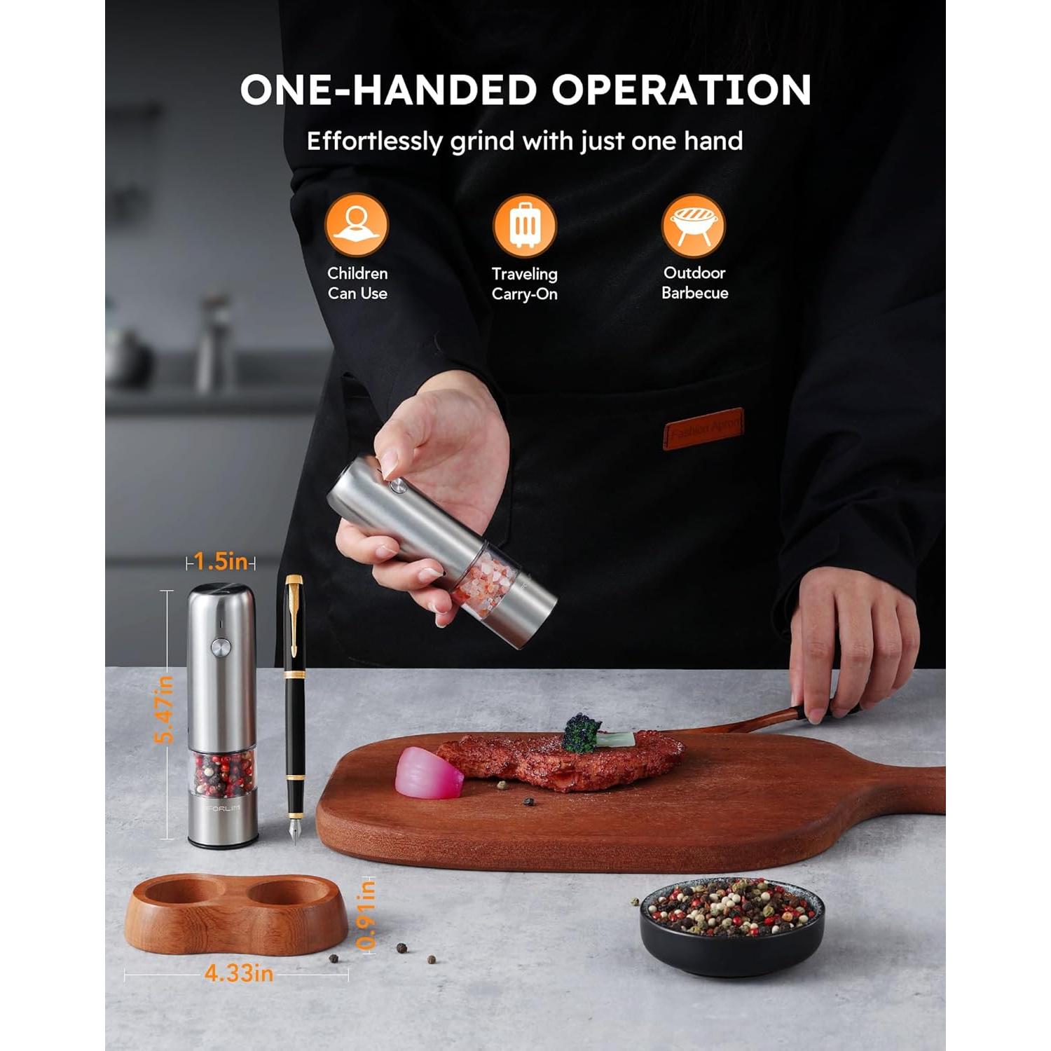 Molinillos Eléctricos de Sal y Pimienta FORLIM Mini 13.9 cm