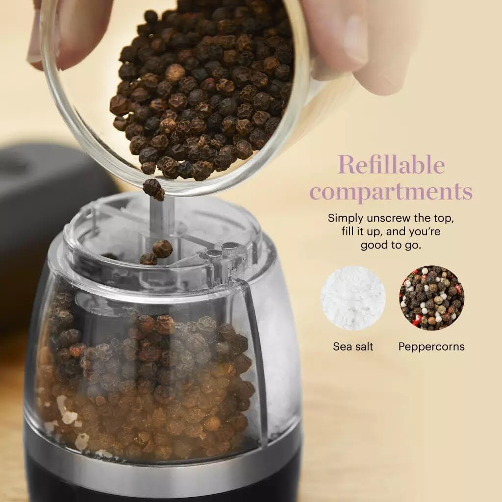 Molino de Sal y Pimienta Eléctrico DomIQ 2-en-1 Recargable USB