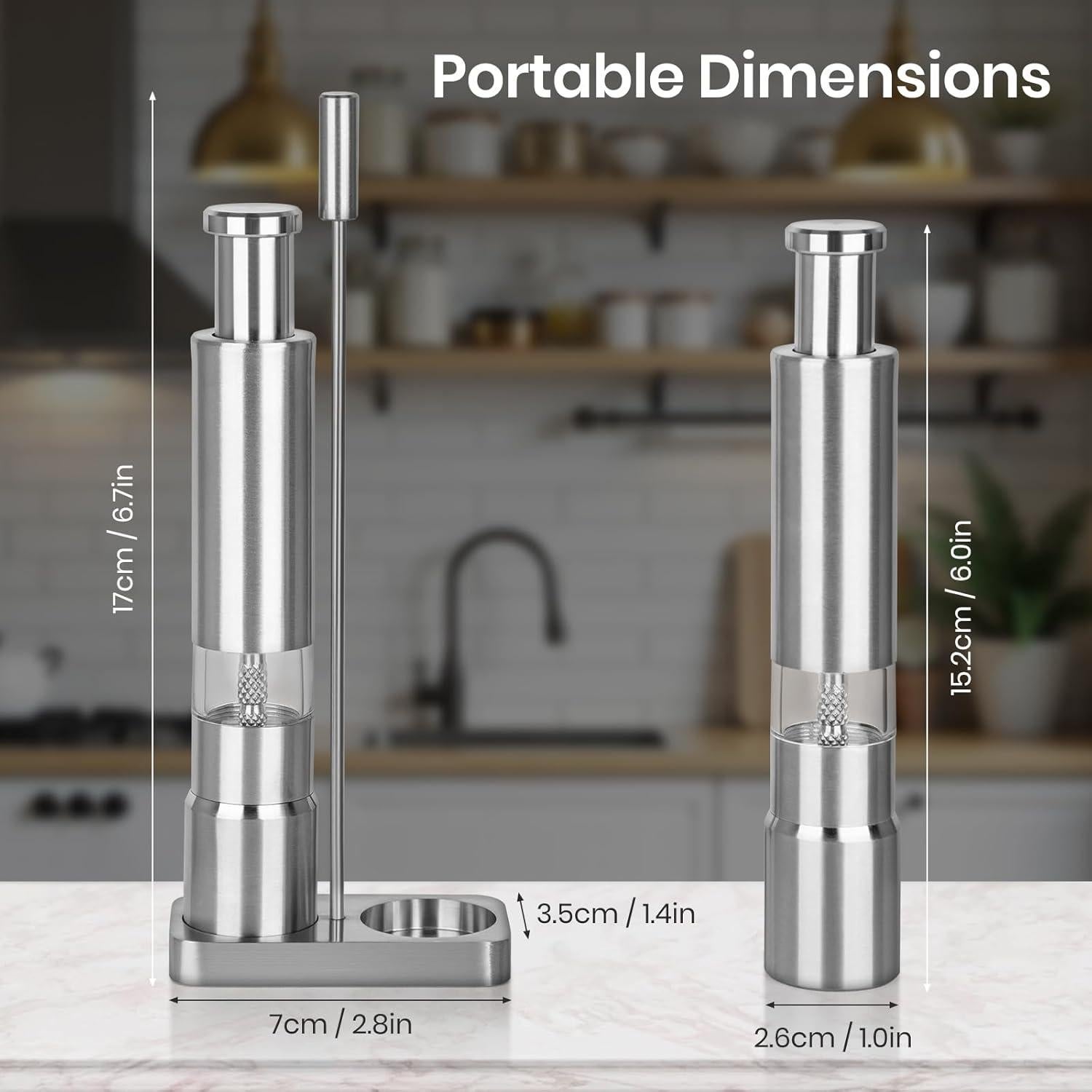 Juego de Molinillos de Sal y Pimienta Shker Acero Inoxidable 15.24 cm