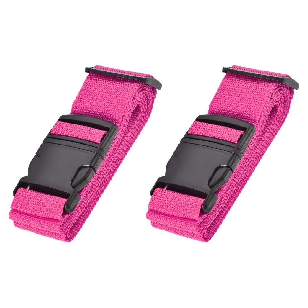 Correas de Equipaje Ajustables uxcell 200x5cm 2Pcs Rojo Rosa