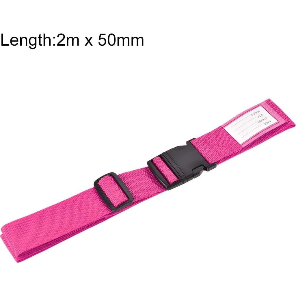 Correas de Equipaje Ajustables uxcell 200x5cm 2Pcs Rojo Rosa