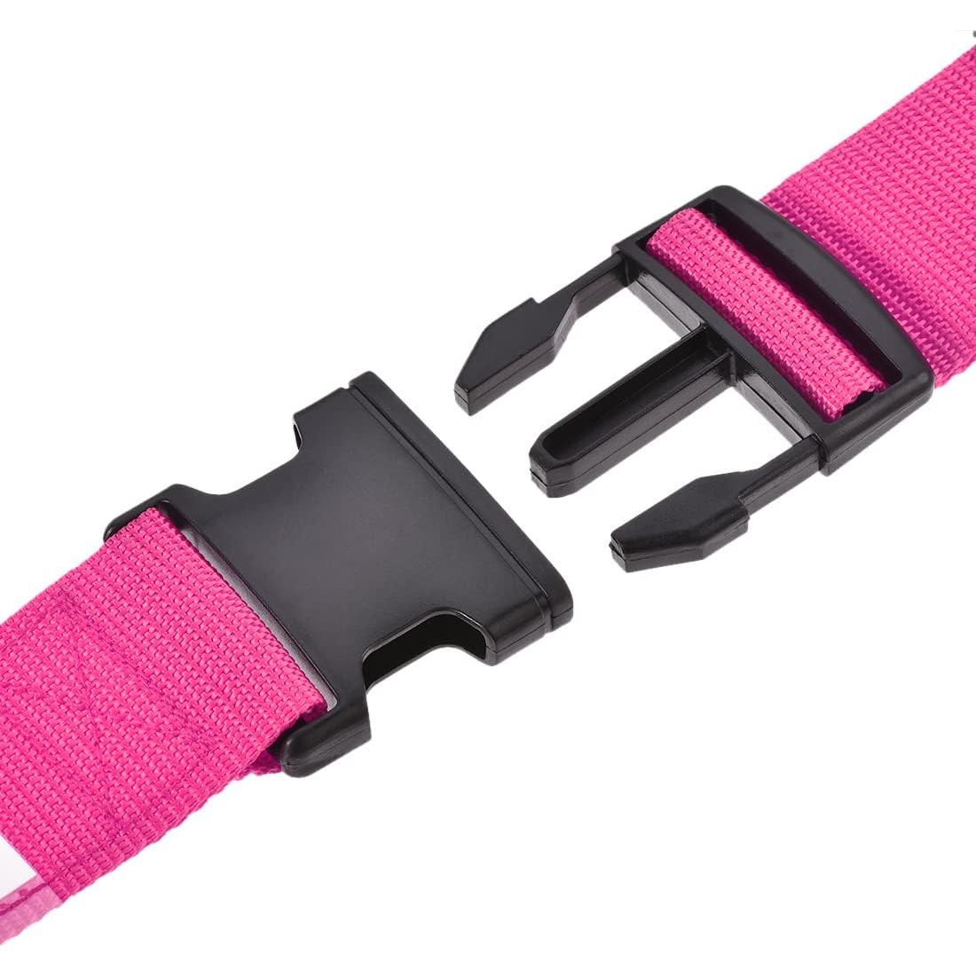 Correas de Equipaje Ajustables uxcell 200x5cm 2Pcs Rojo Rosa