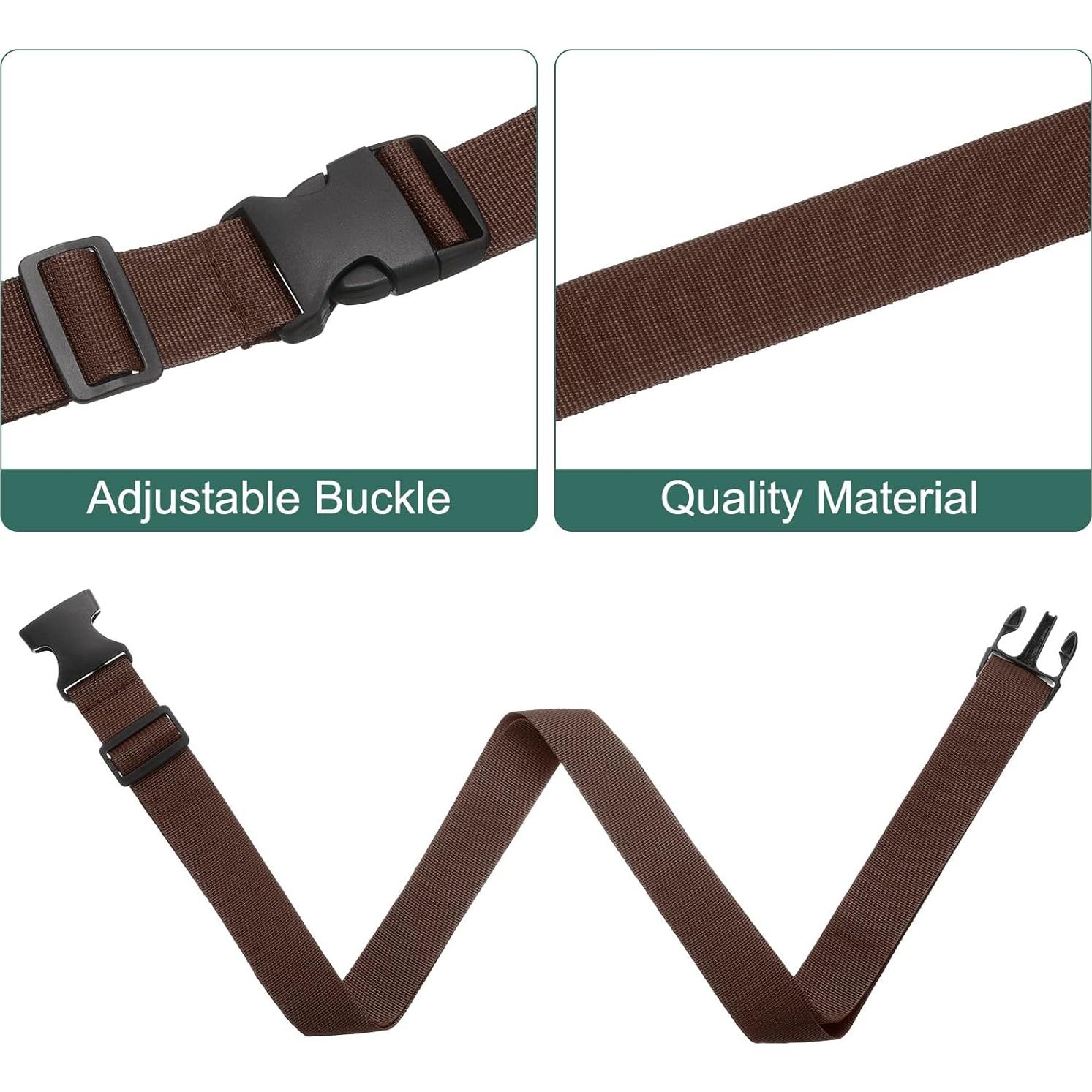 Correas de Equipaje Ajustables uxcell 4 Pcs Marrón Oscuro 130-180 cm