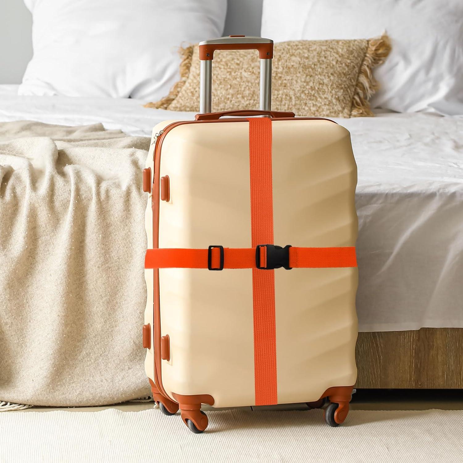 Correas de Equipaje Ajustables uxcell 4 Pcs Marrón Oscuro 130-180 cm