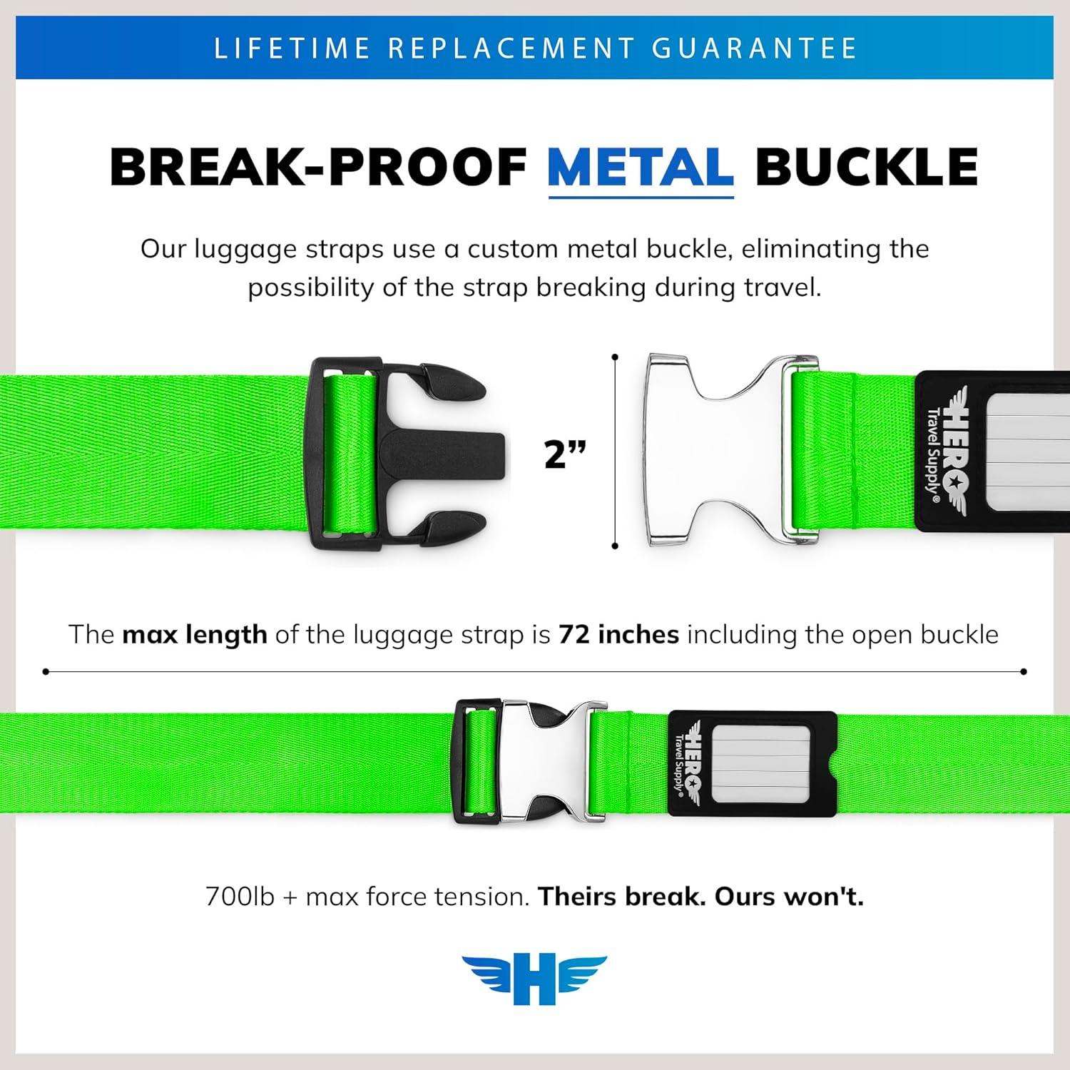 Correas de Equipaje HERO Verde - Juego de 2 Piezas 700 lbs