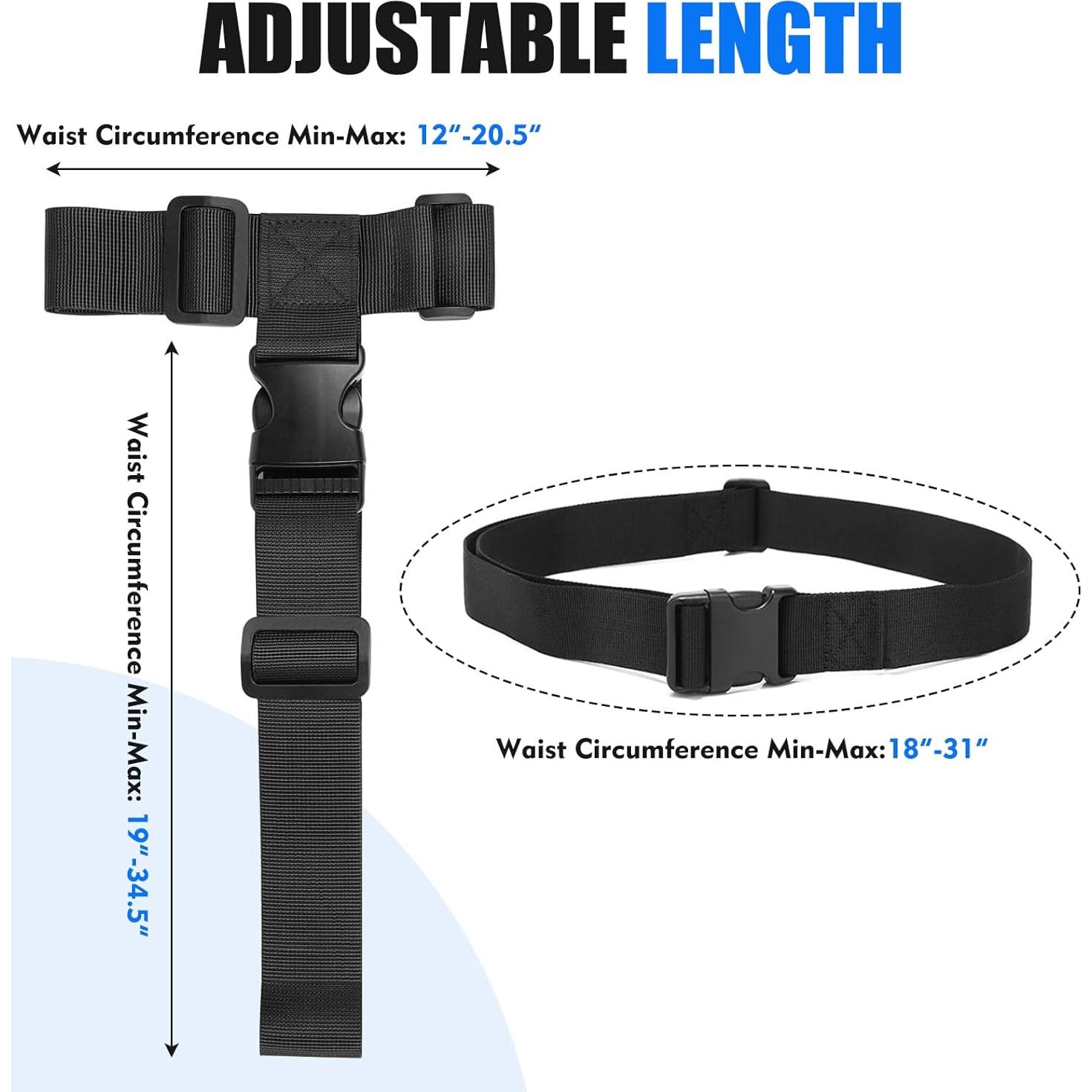 Paquete de 2 correas de equipaje ajustables Wiratca Negro