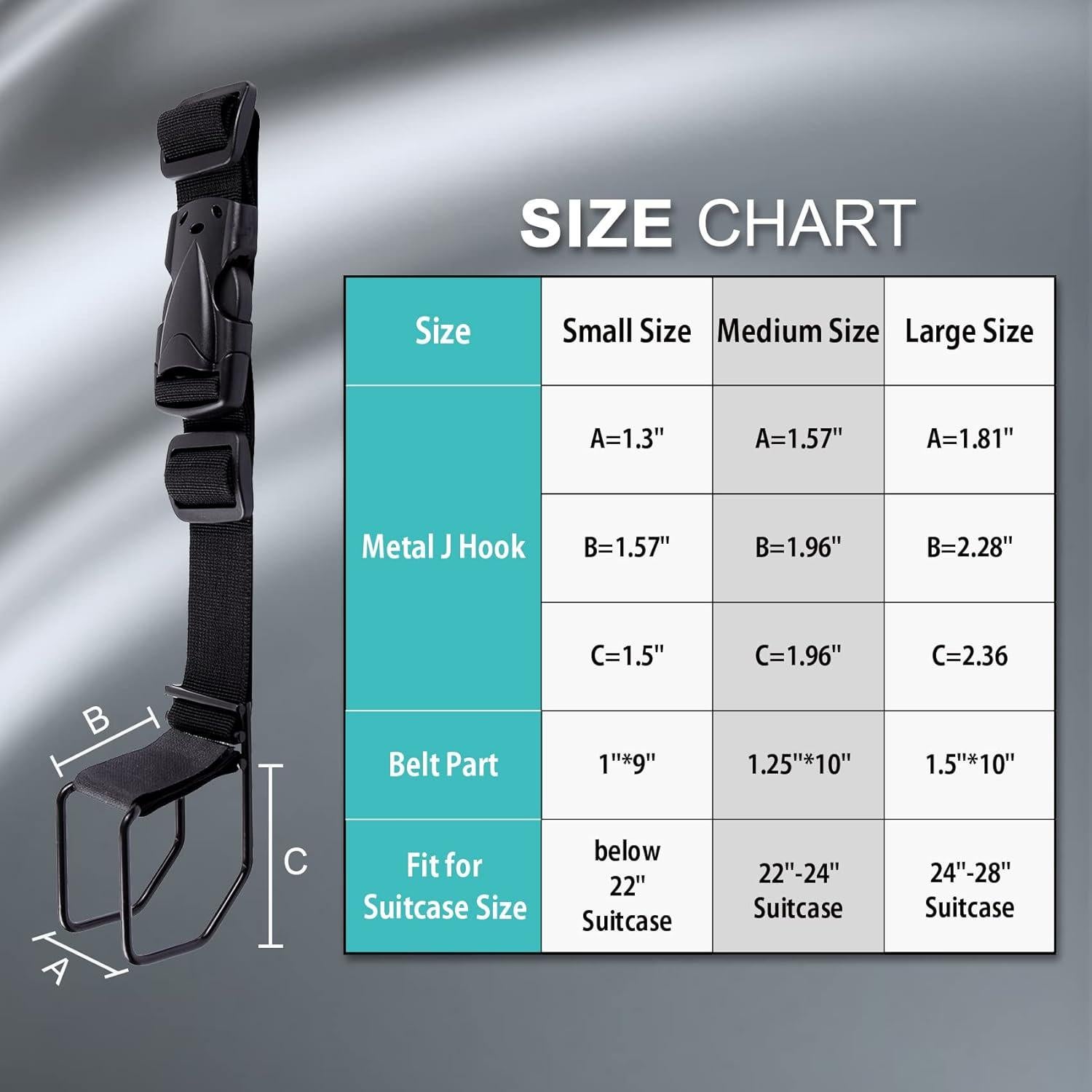 Correa de Equipaje Vigorport Ajustable con Gancho J Negro