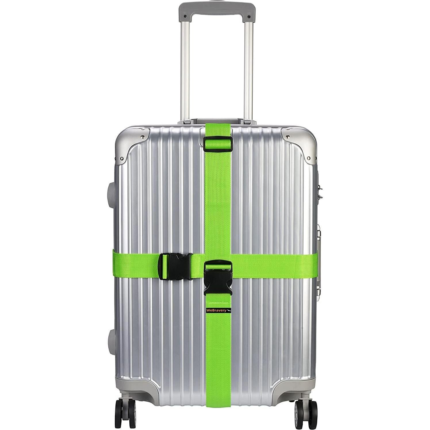 Correas de Equipaje Ajustables WeBravery 4Pcs Verde 100-200CM