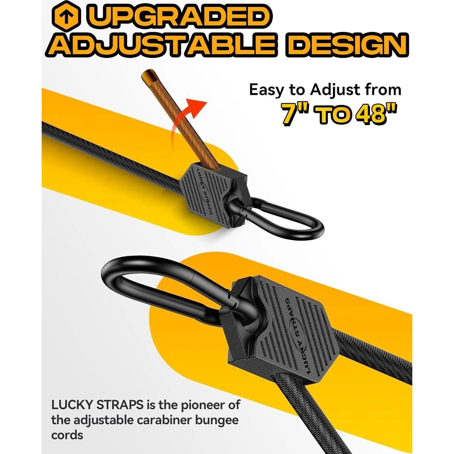 Cuerdas Bungee Ajustables LuckyStraps 121.92 cm 8 Pcs UV