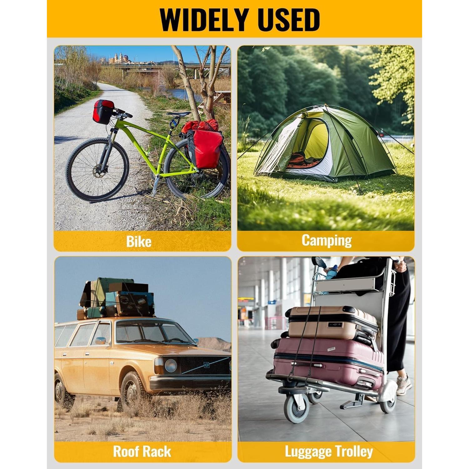 Cuerdas Bungee Ajustables LuckyStraps 121.92 cm 8 Pcs UV