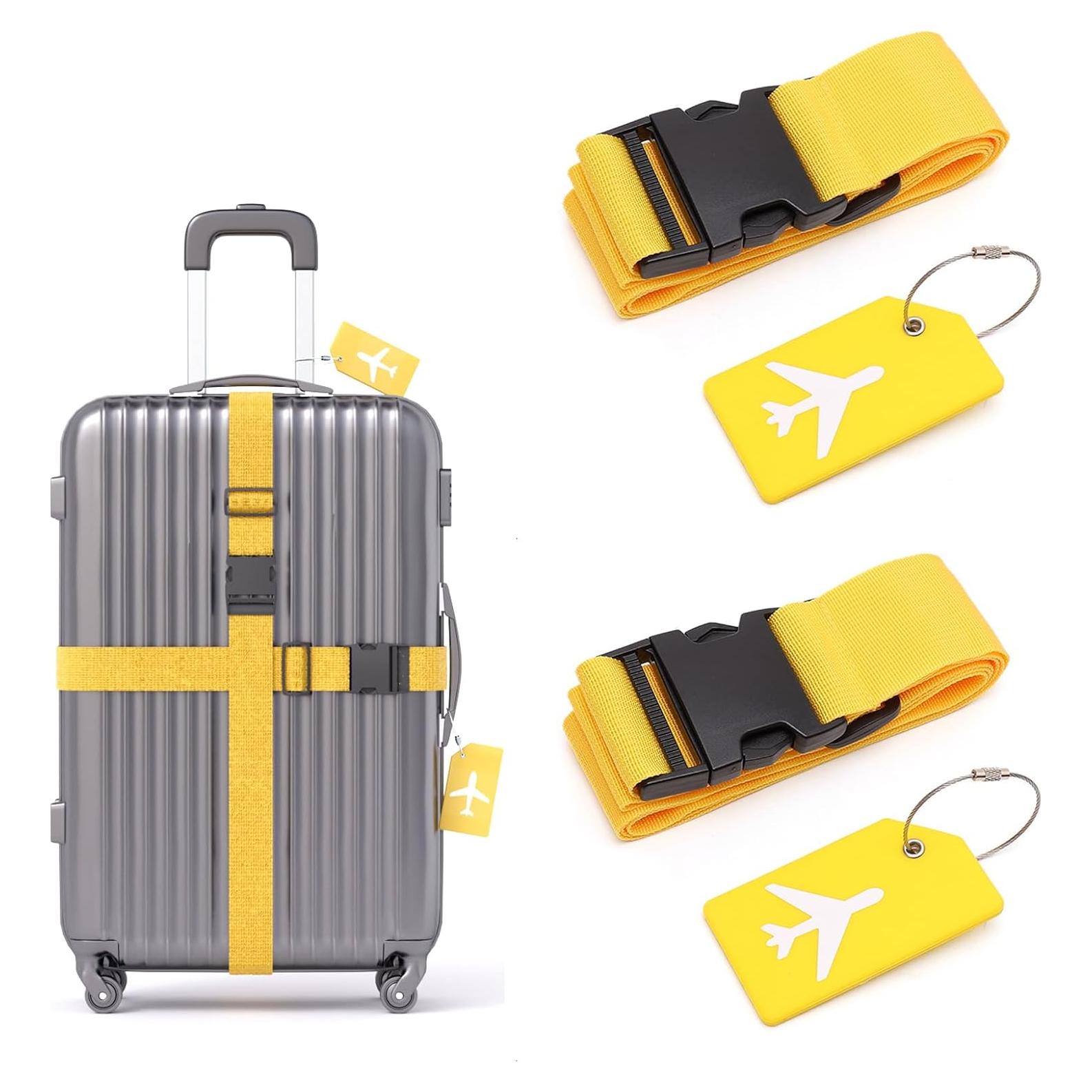 Paquete de 2 correas de equipaje ISABETTA ajustables 51-86 cm