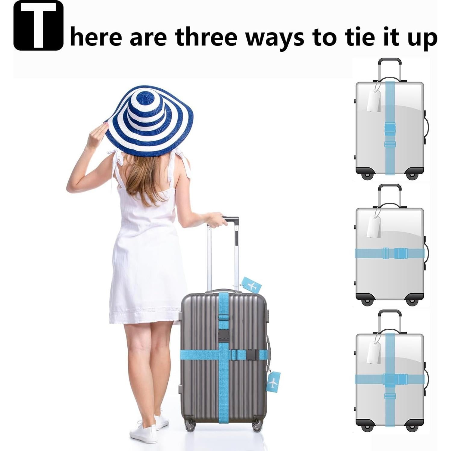 Paquete de 2 correas de equipaje ISABETTA ajustables 51-86 cm