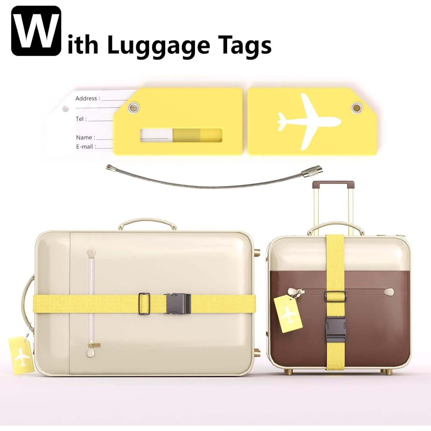 Paquete de 2 correas de equipaje ISABETTA ajustables 51-86 cm