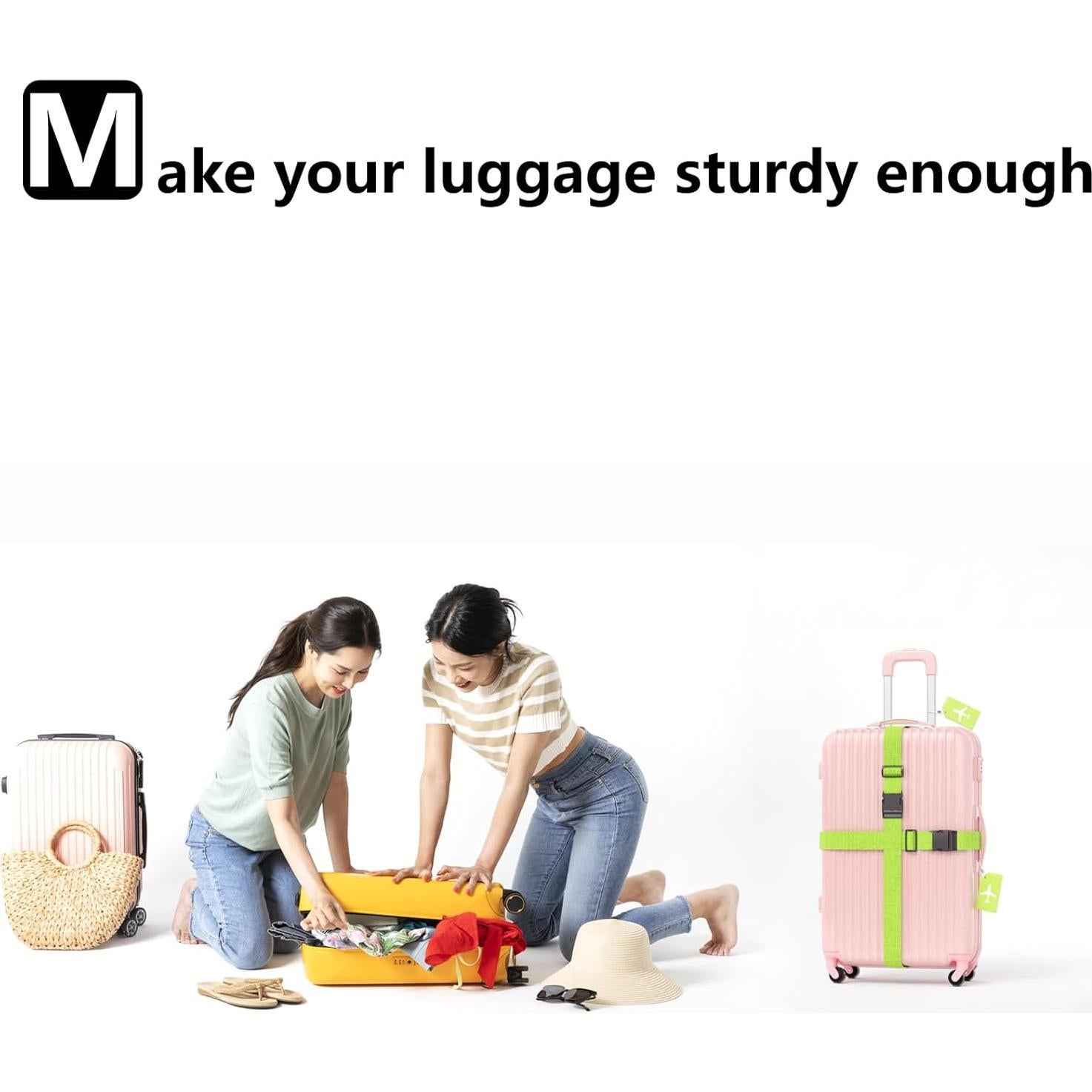 Paquete de 2 correas de equipaje ISABETTA ajustables 51-86 cm