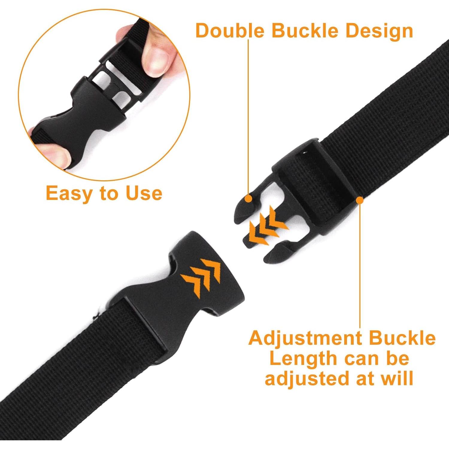 5 Correás de Nylon Ajustables S SYDIEN 1" x 120 cm Negro