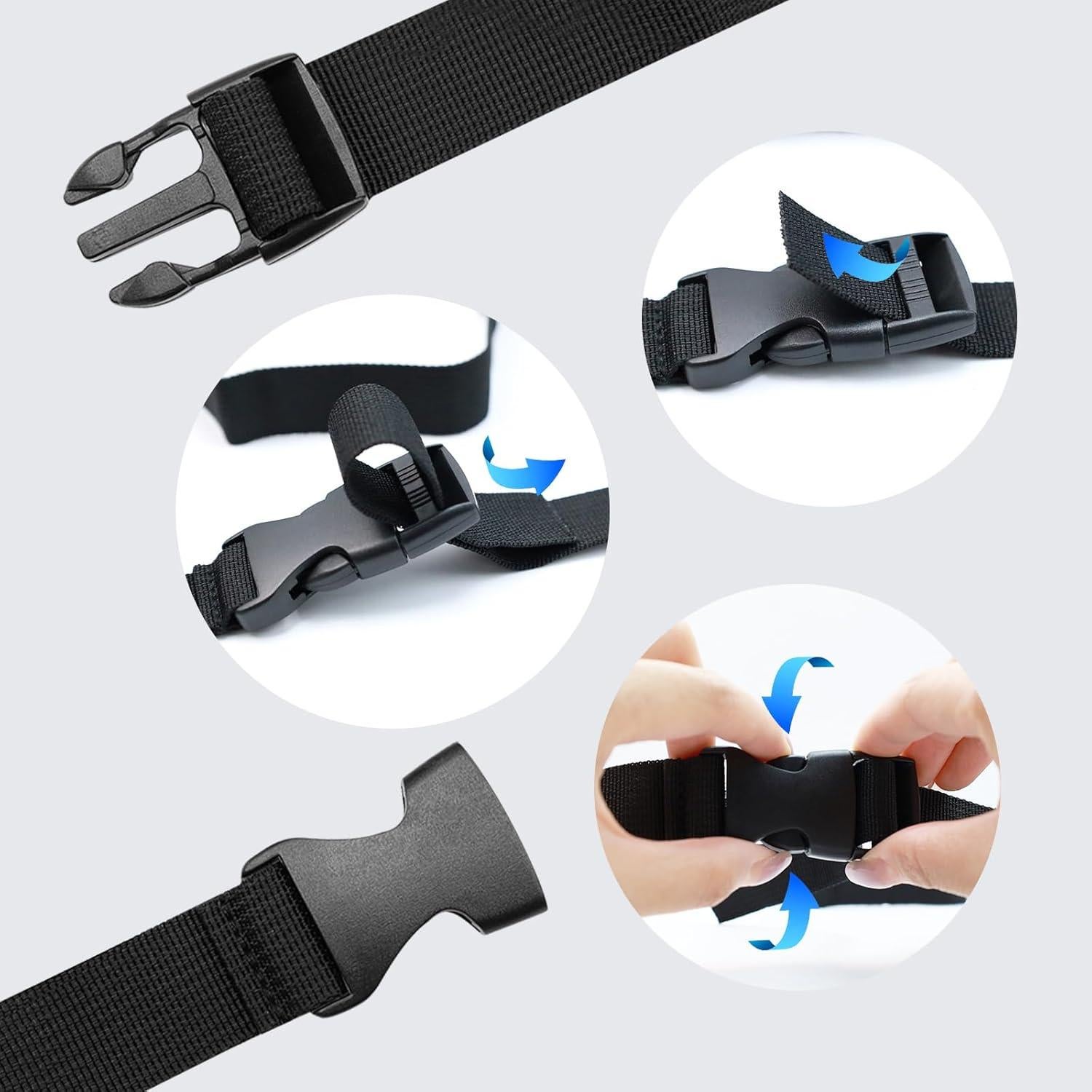 5 Correás de Nylon Ajustables S SYDIEN 1" x 120 cm Negro