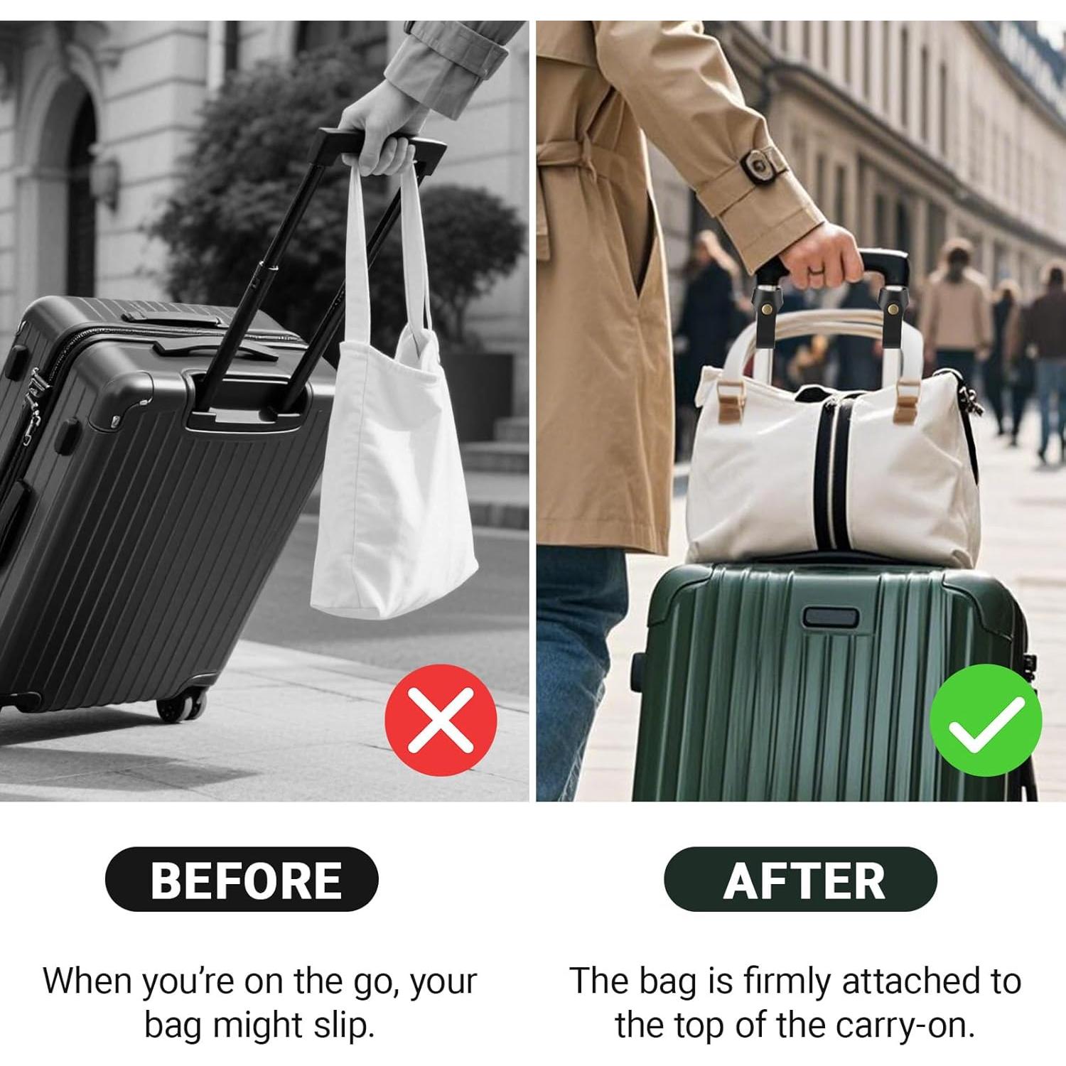 Correa de Cuero para Equipaje AIERSA - 2 Piezas, Negro