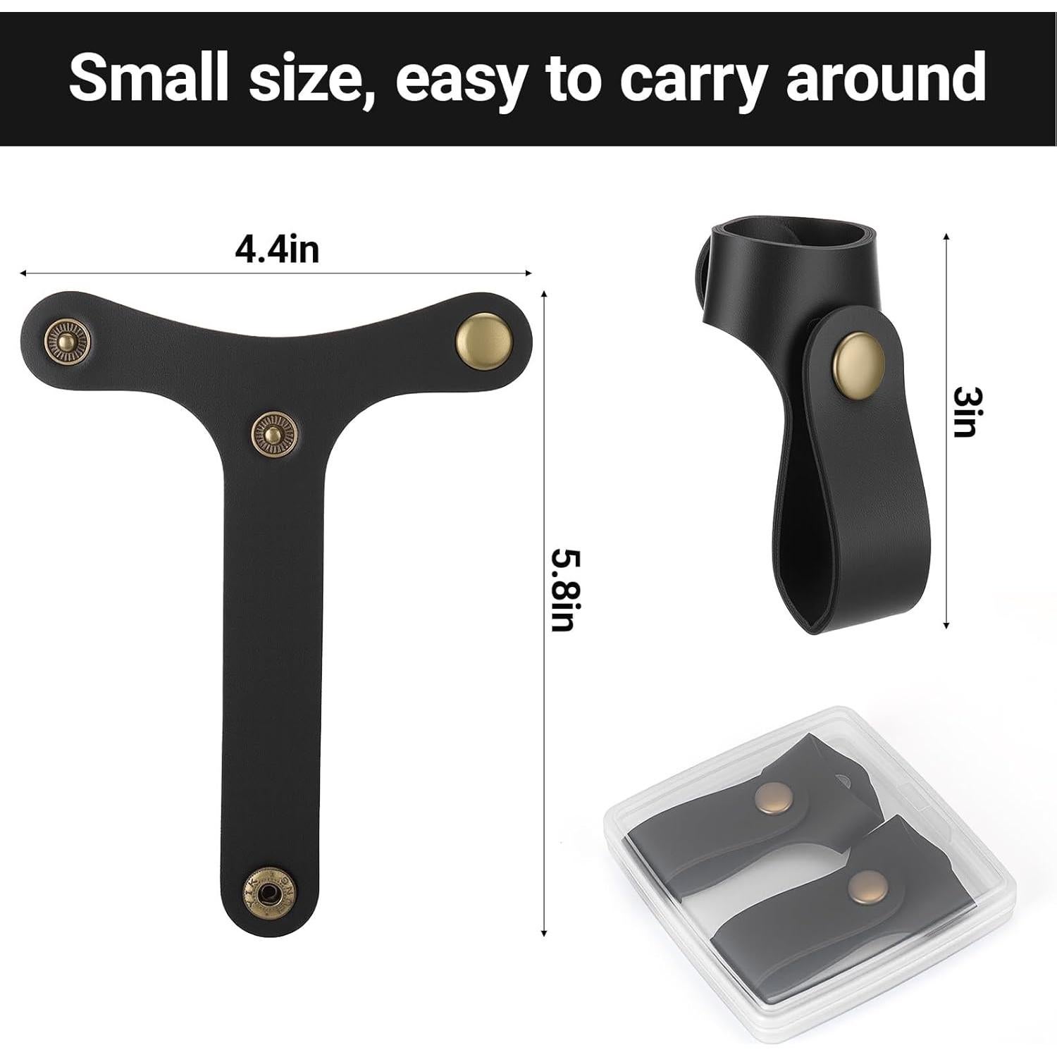 Correa de Cuero para Equipaje AIERSA - 2 Piezas, Negro