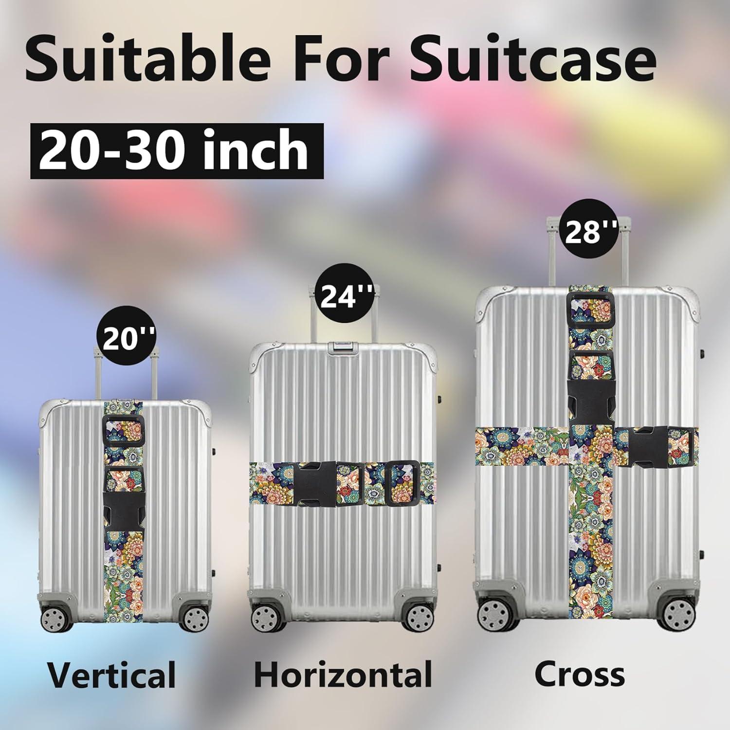 Correas de Equipaje Ajustables Yoiilifee 2 Piezas Nylon Colorido