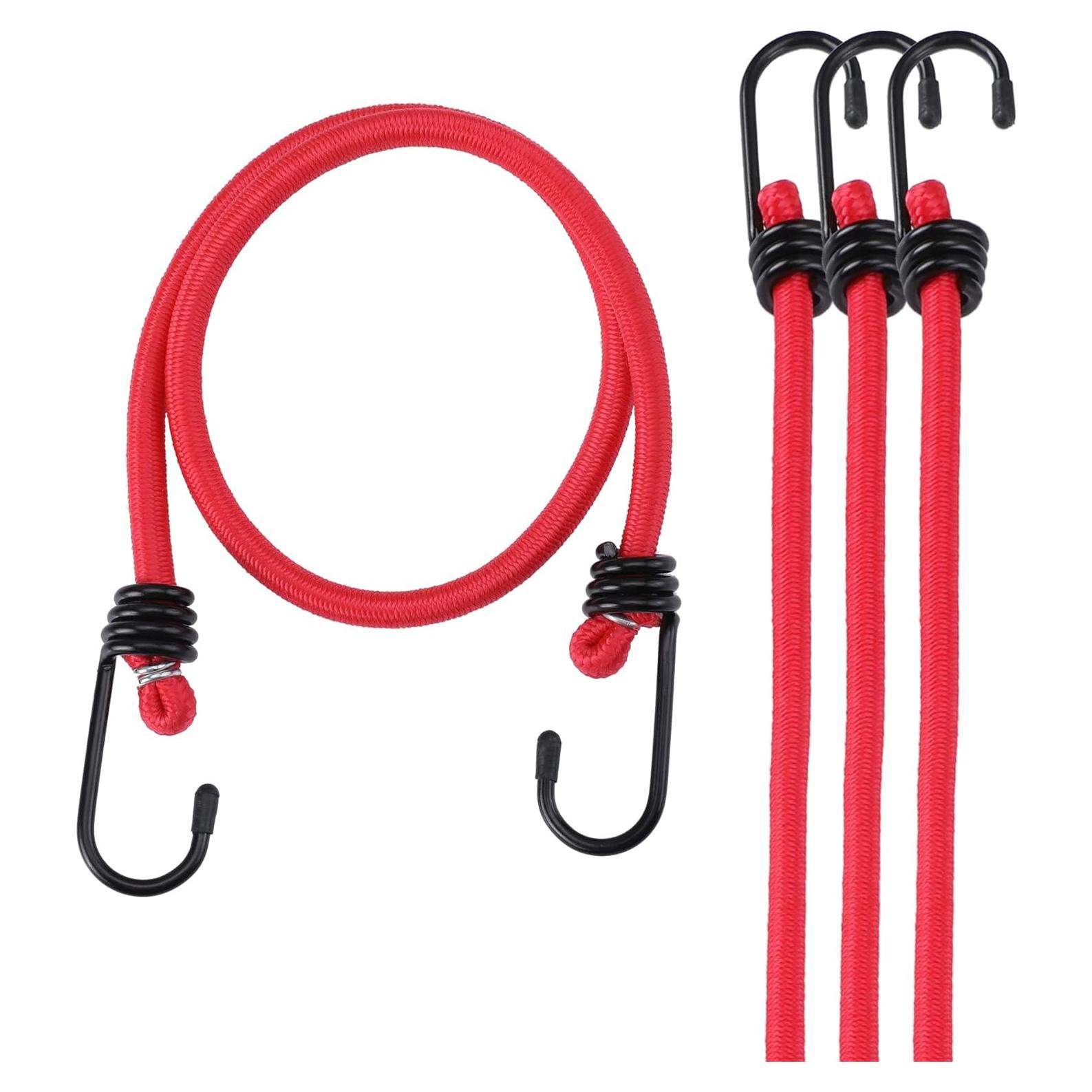 Cuerda Elástica WORKPRO 60 cm con Ganchos - Paquete de 4