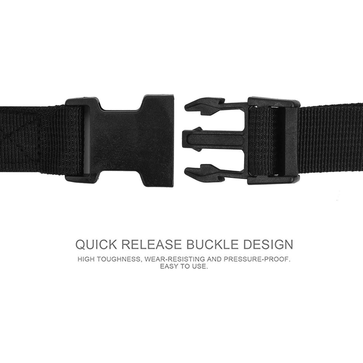 6 Correas de Equipaje AROGEAR Nylon 150cm Negro Hebilla Rápida