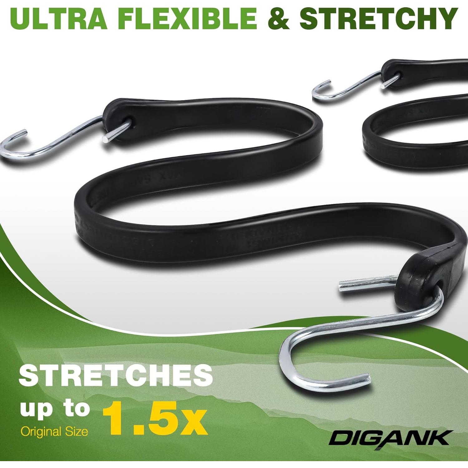 Cuerdas Bungee de Alta Resistencia Digank - 10 Piezas